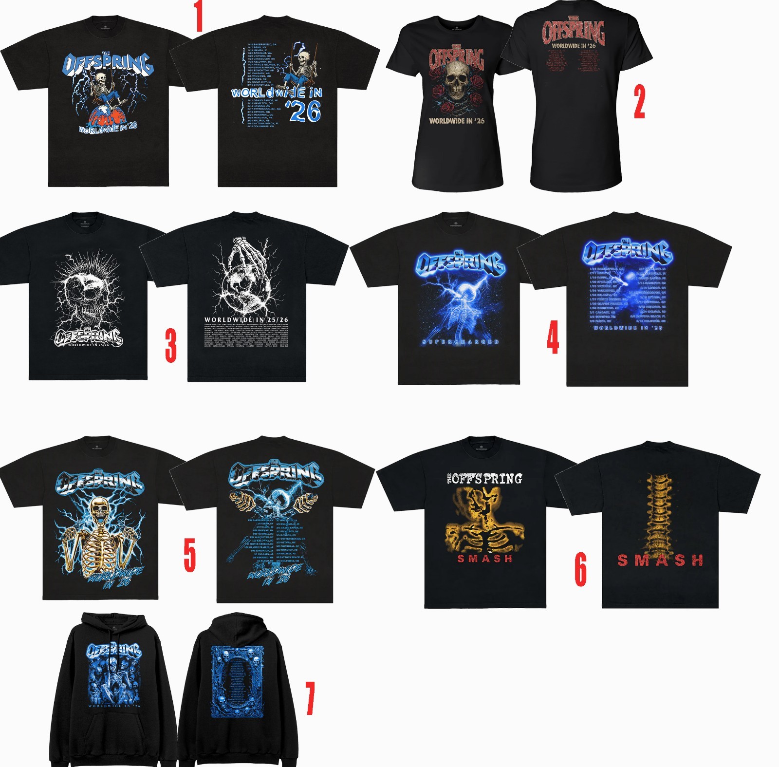 The Offspring Announce 2026 North American Tour T-SHIRT Reprint
