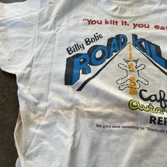 Vintage thrashed roadkill T-shirt auto body large Grunge thrasher stains