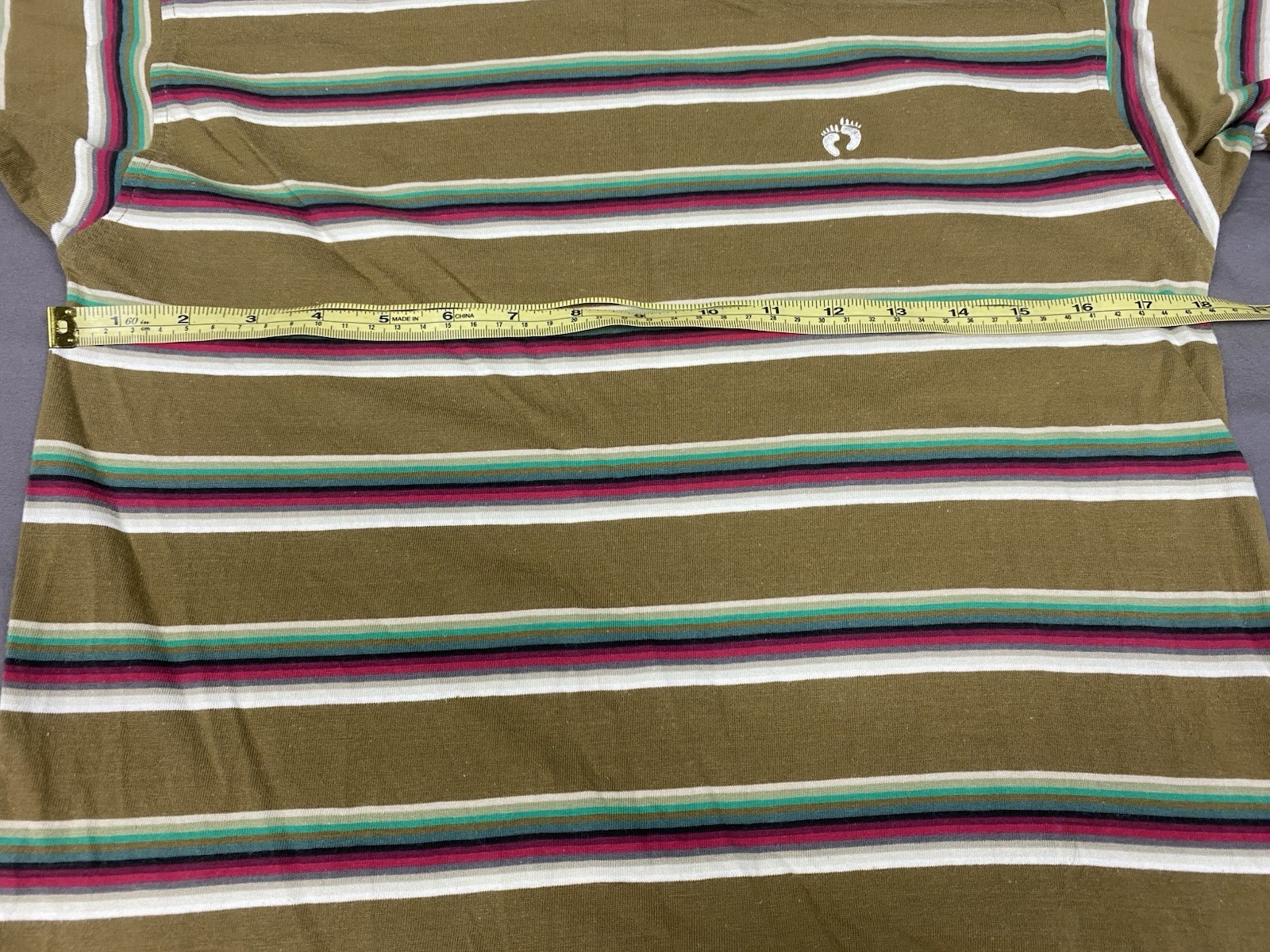Vintage Hang Ten T Shirt Mens Small Multicoloured Striped Logo Casual Surf Skate gallery