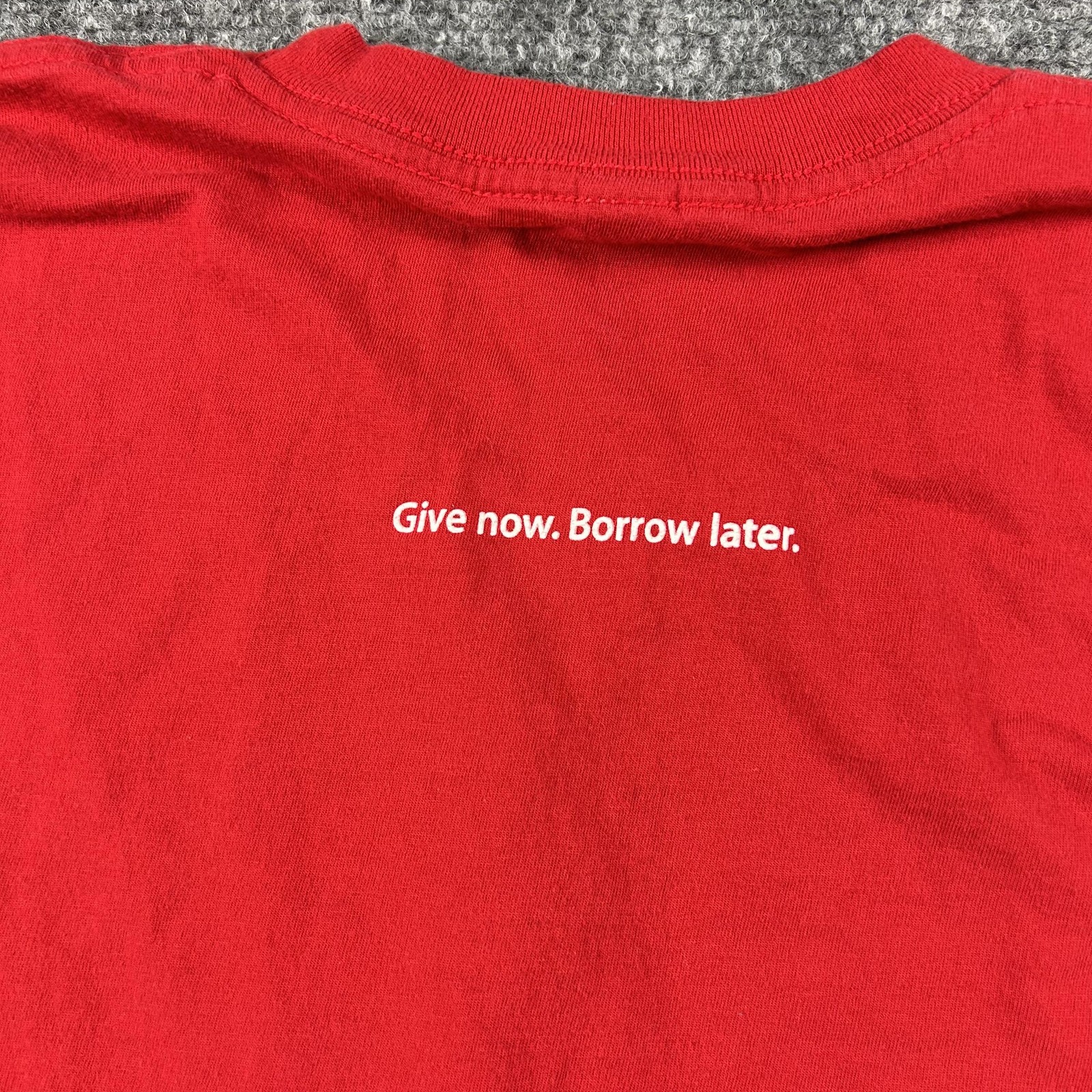 Apple Employee IPod Shirt Mens Medium Red Give Now Borrow Later Tee gallery