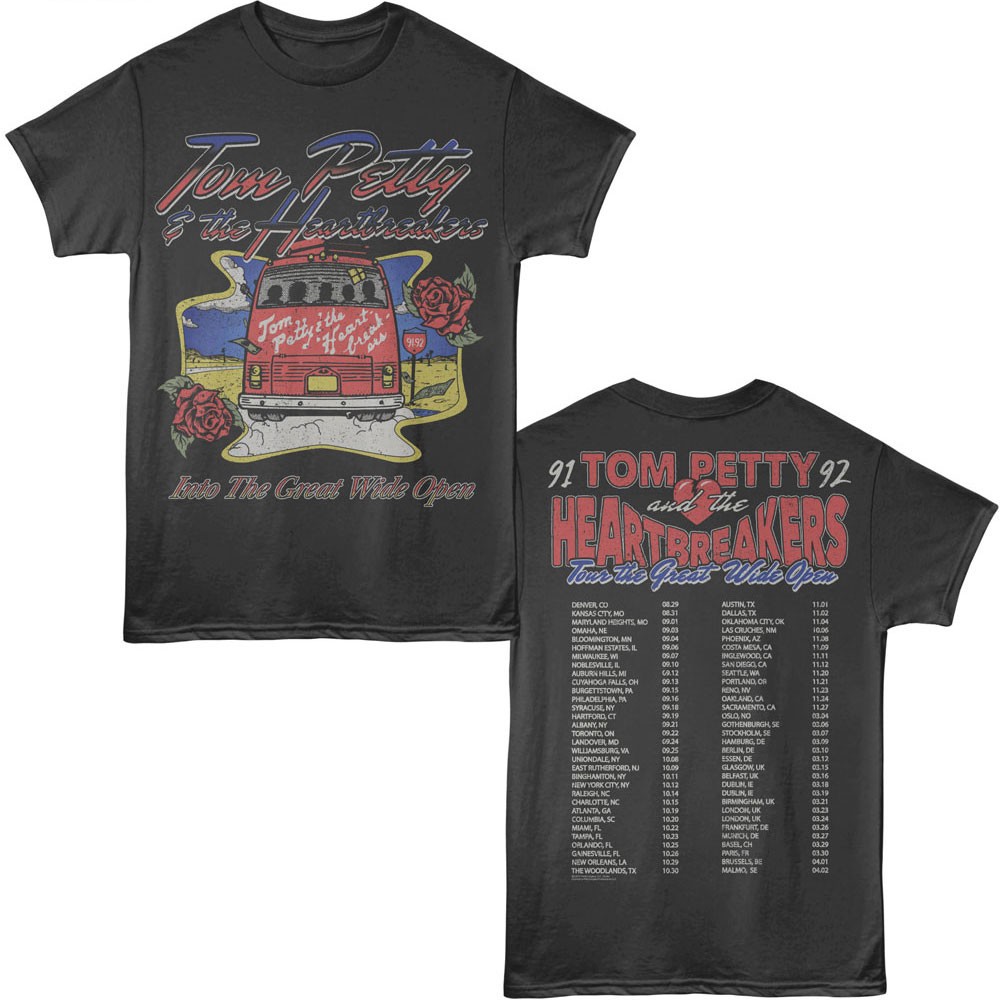 Tom Petty & The Heartbreakers Great Wide Open Tour 91-92 Locations Men’s T Shirt