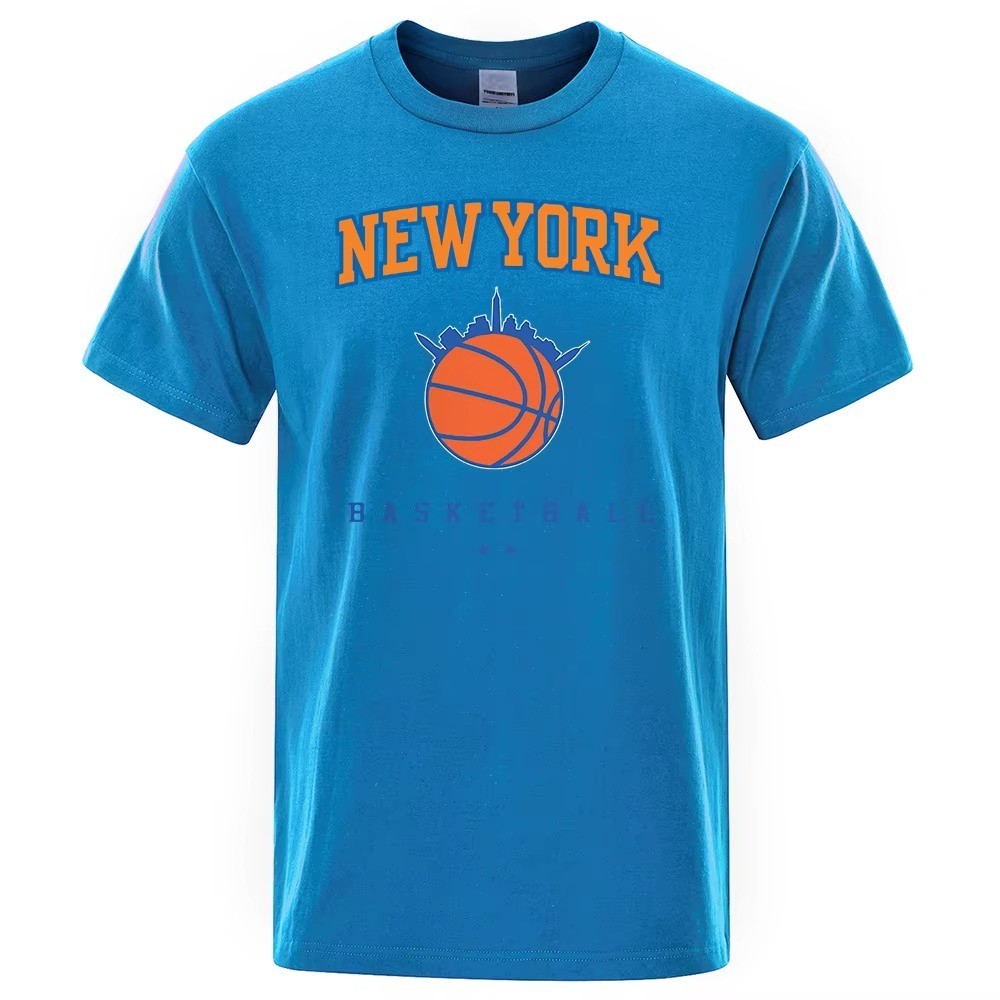 New York Basketball Streetwear Men's Oversized Breathable Cotton T-Shirt gallery