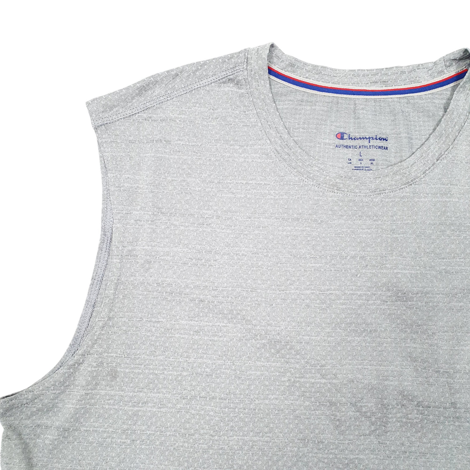 CHAMPION Grey T Shirt Tee Sleeveless Vest Active Workout Gym Short Sleeve XL gallery