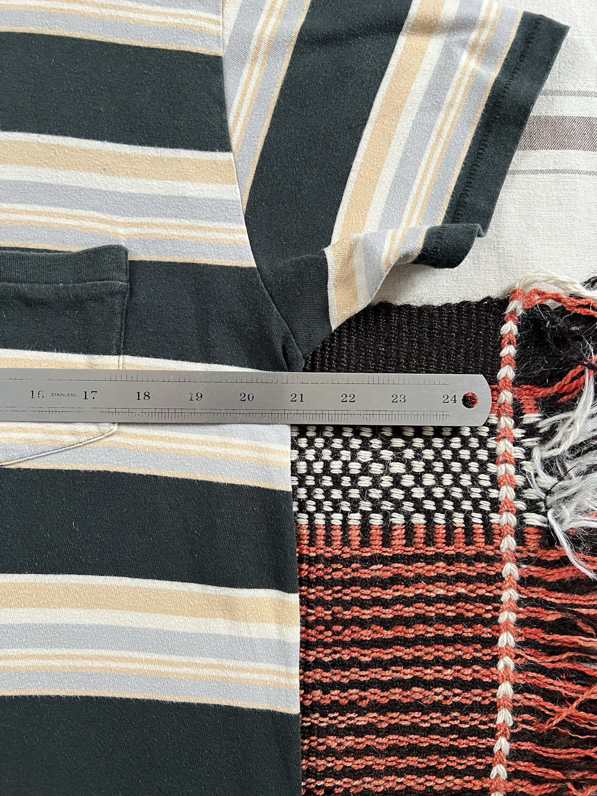 LVC T-Shirt M 50s Sportswear Single Stitch Levi's Wide Stripe 2021 Blue Grey 42" gallery