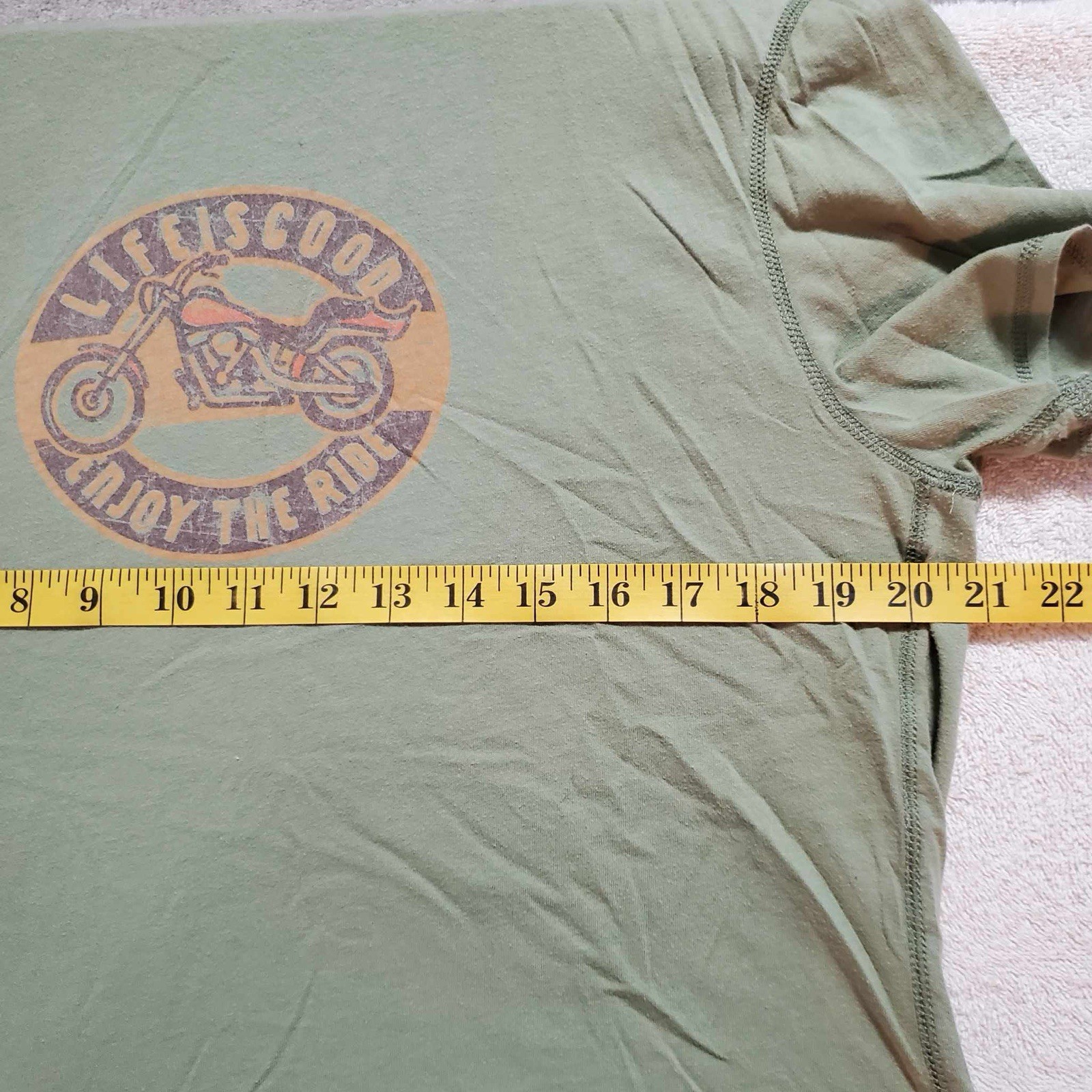 Life Is Good T Shirt Semi Fitted Sleep Short Biker Enjoy The Ride Medium M gallery