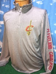 Cleveland Cavaliers LightWeight Jacket Large L NBA Gray 1/4 Zip Pullover C37