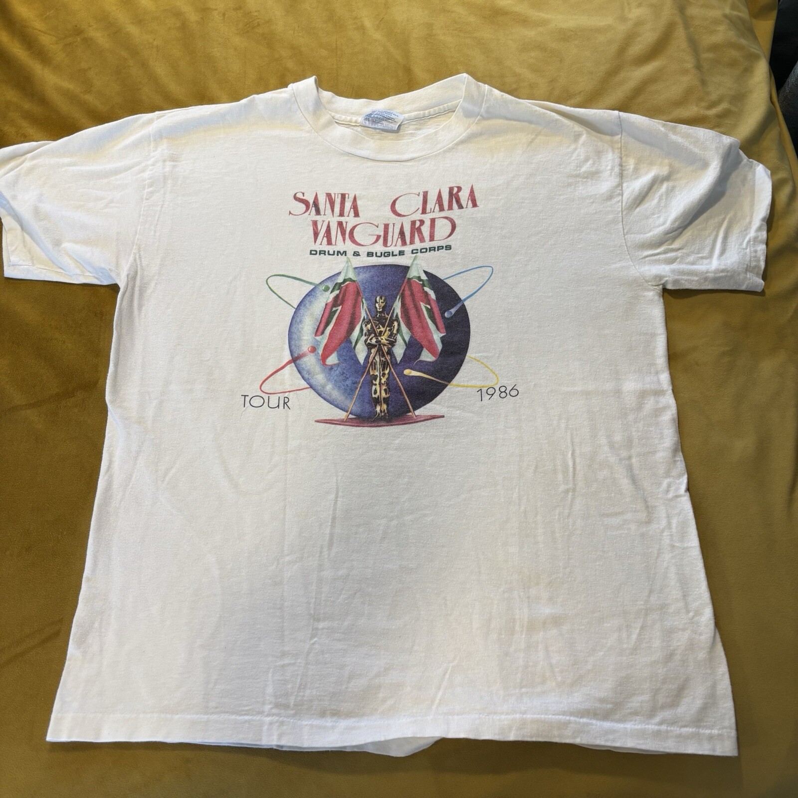 Santa Clara Vanguard VintageT Shirt 1986 Summer Tour Mens LARGE Double Rare Fast