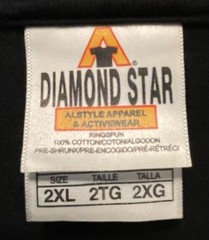 Diamond Star Black Ninja Monkey Graphic Tee Crew Neck Men’s 2XL