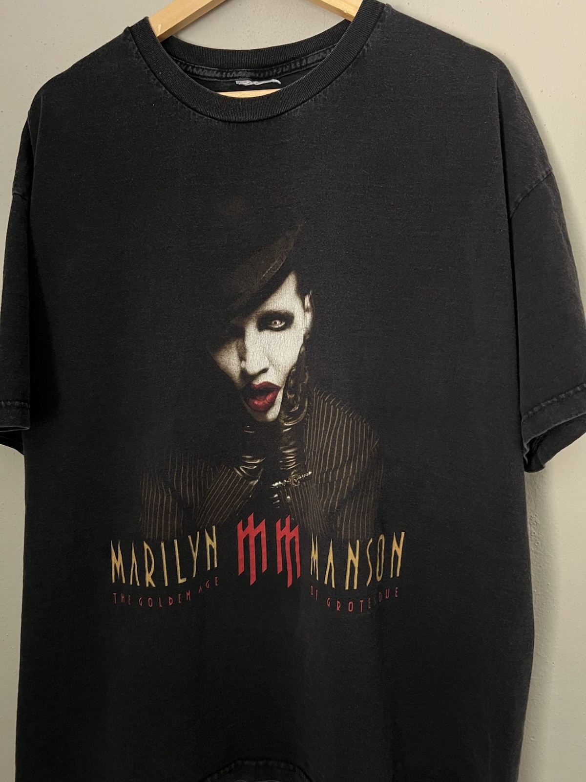 Vintage 2003 Marilyn Manson The Golden Age Of Grotesque T Shirt Size 2XL gallery