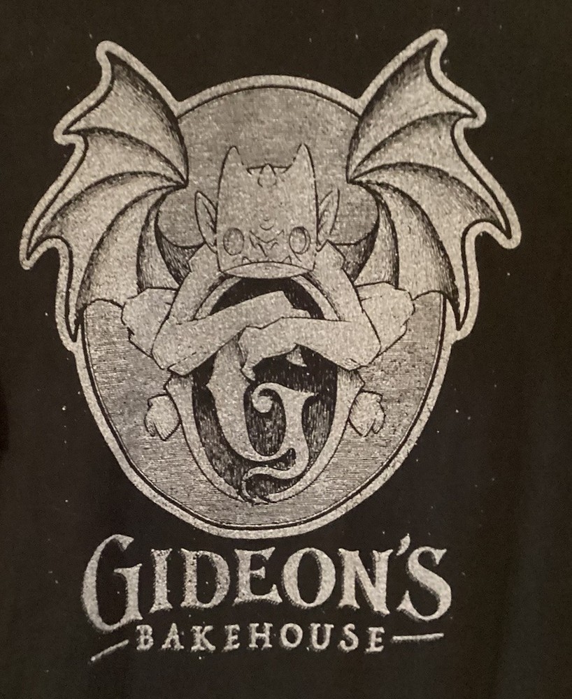 Gideon’s Bakehouse Classic Gargoyle Graphic Black T Shirt XL Cookies Cakes