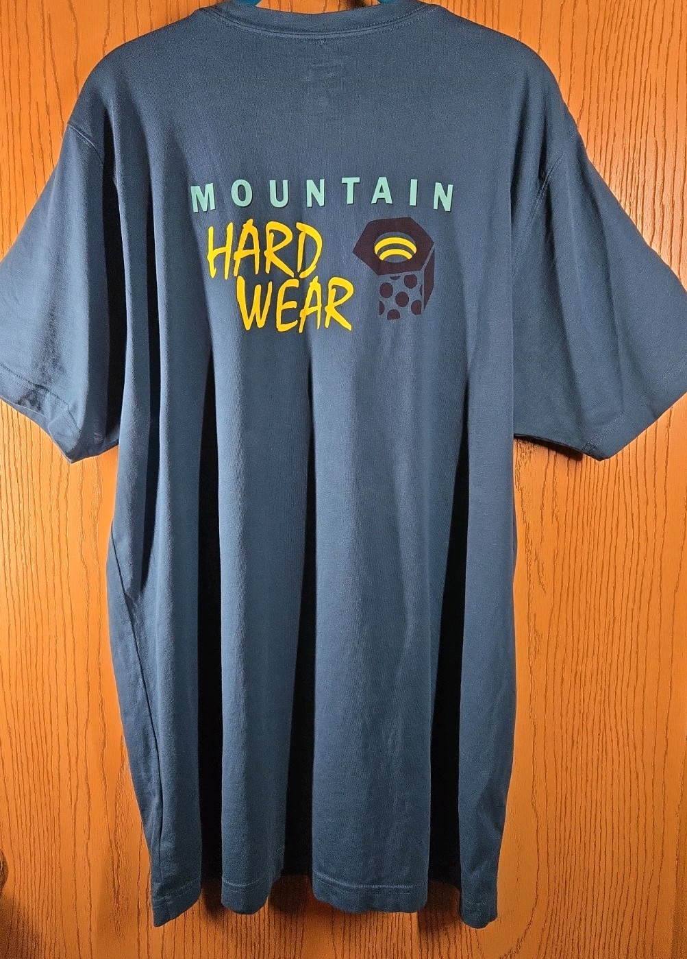 Mountain Hardwear Men's Large Teal Green T-Shirt Short Sleeve Crew Neck Logo gallery