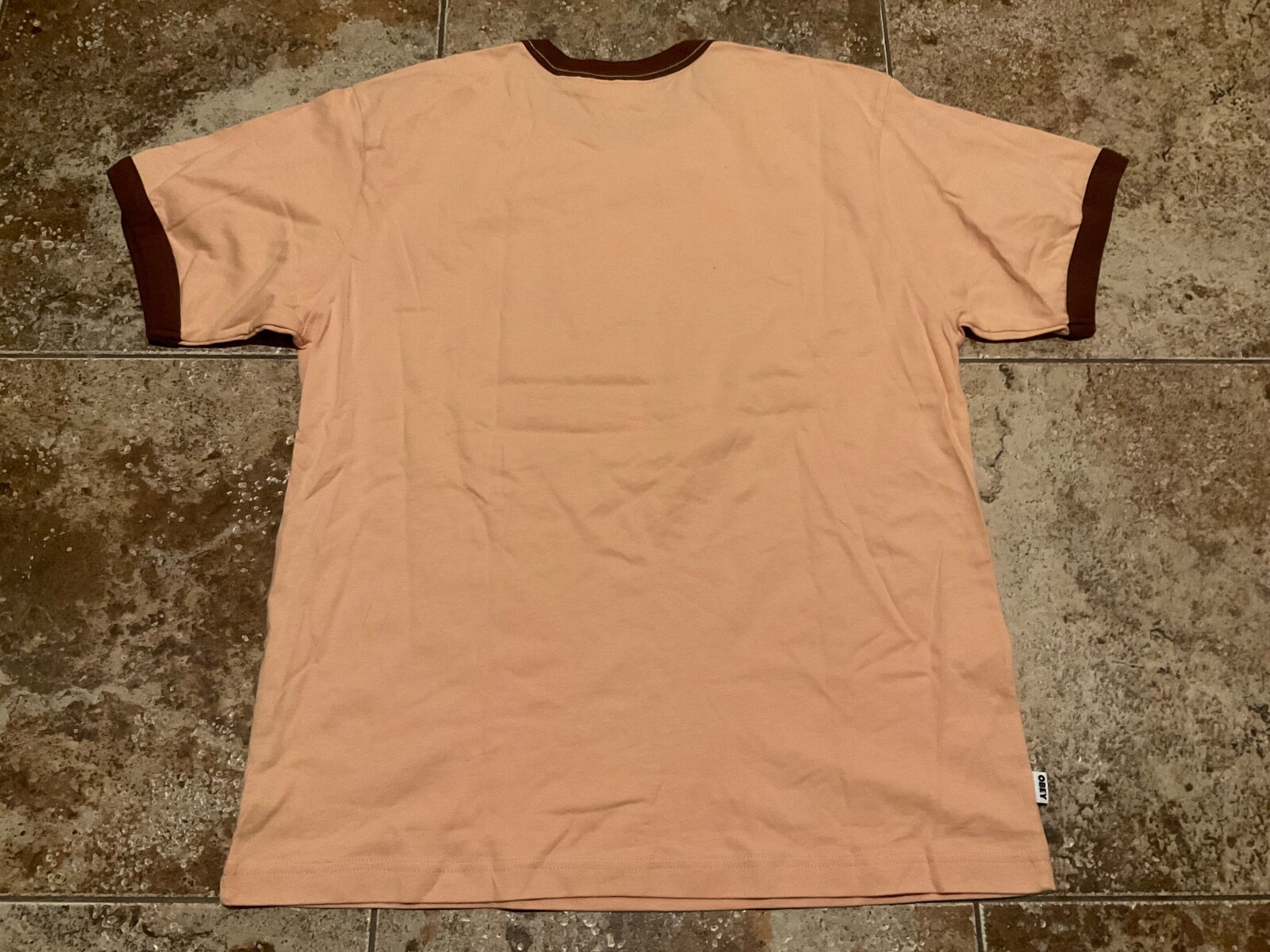 OBEY ANGELS CHERUB EMBROIDERED RINGER TEE SHIRT ( MENS M ) PREOWNED gallery