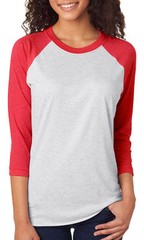 Next Level – UNISEX 3/4 Sleeve Raglan Baseball T-Shirt Tri Blend Plain Tee 6051