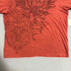 Marc Ecko Cut & Sew V-Neck Graphic T-Shirt Distressed Eagle Y2K Red Mens Size XL