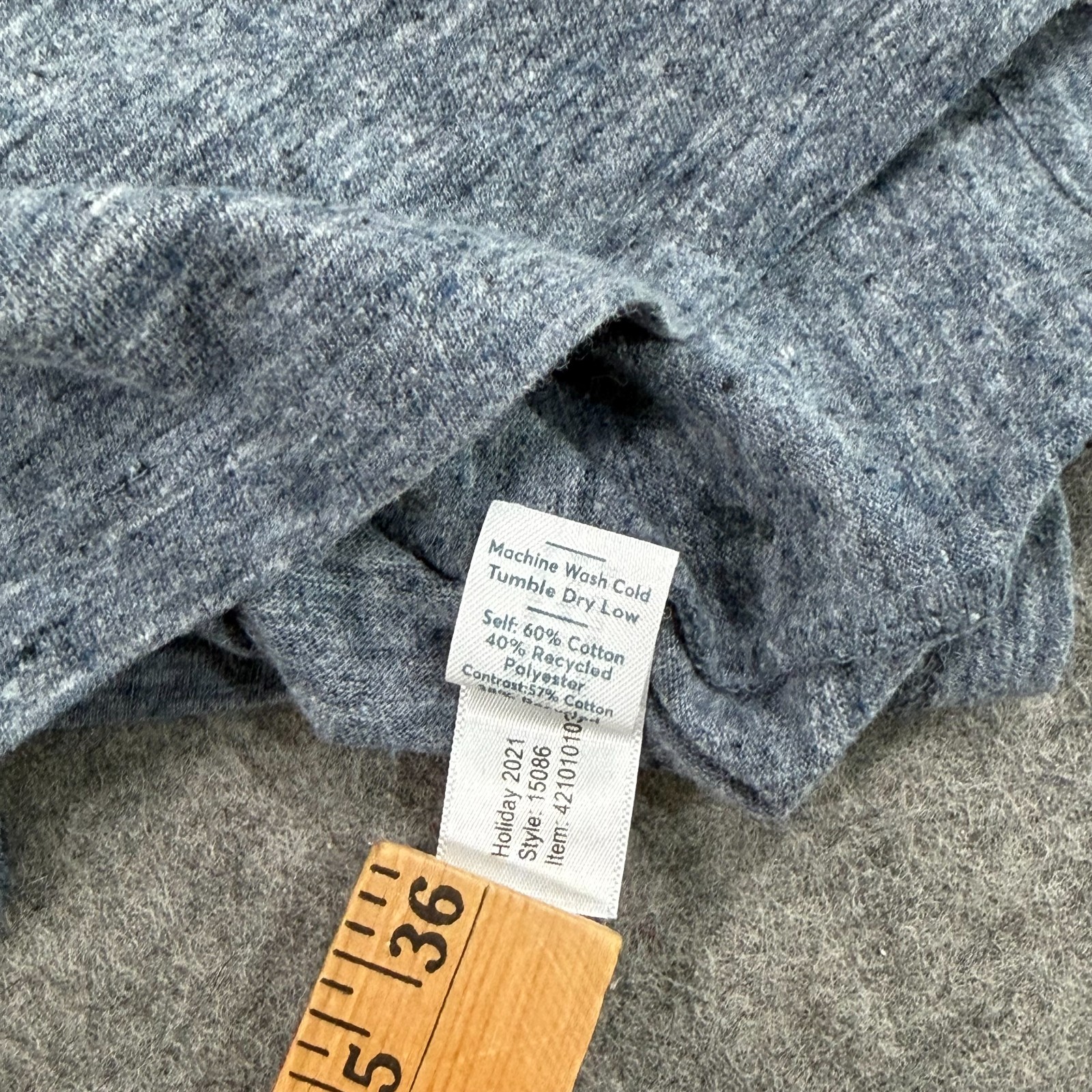 Marine Layer Re-Spun Heather Navy Blue Air Crew Neck Tee Men's Size Medium gallery