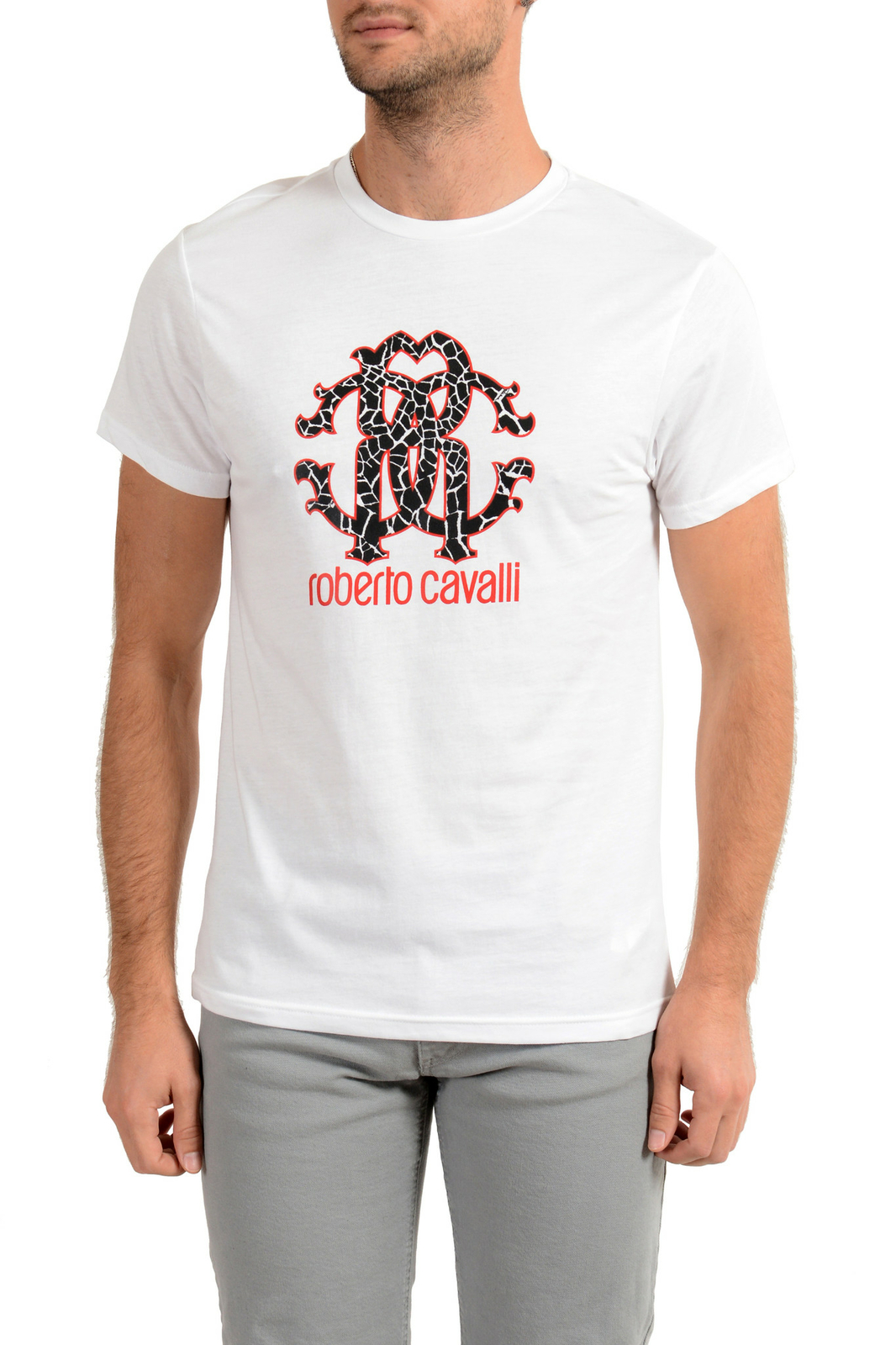 Roberto Cavalli "Beachwear" Men's White Graphic Print T-Shirt Sz S M L XL 2XL gallery