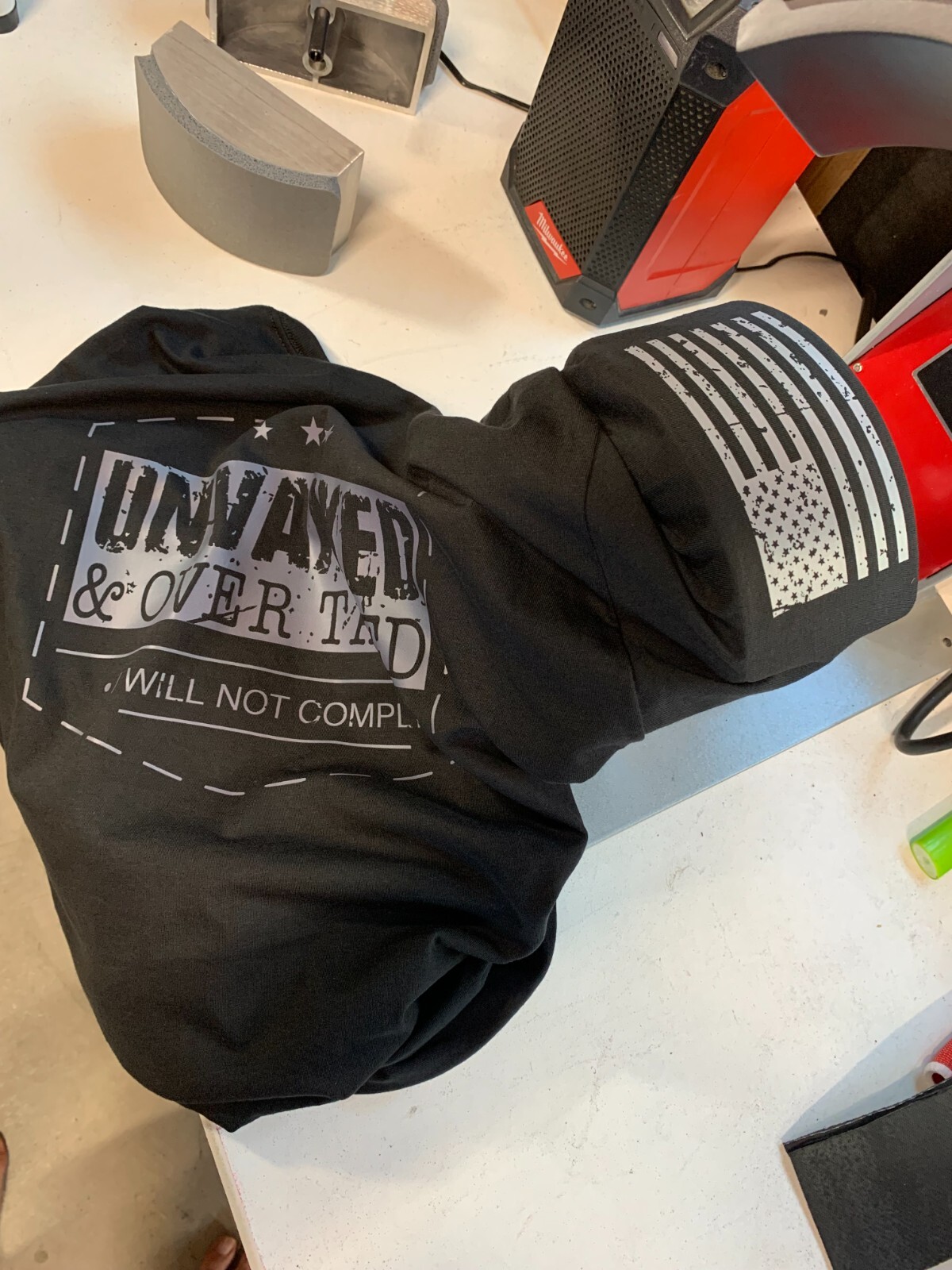 X-Large HackOPS (Grunt Style Fit) Unvaxxed & Over Taxed Patriot Style T-Shirt gallery
