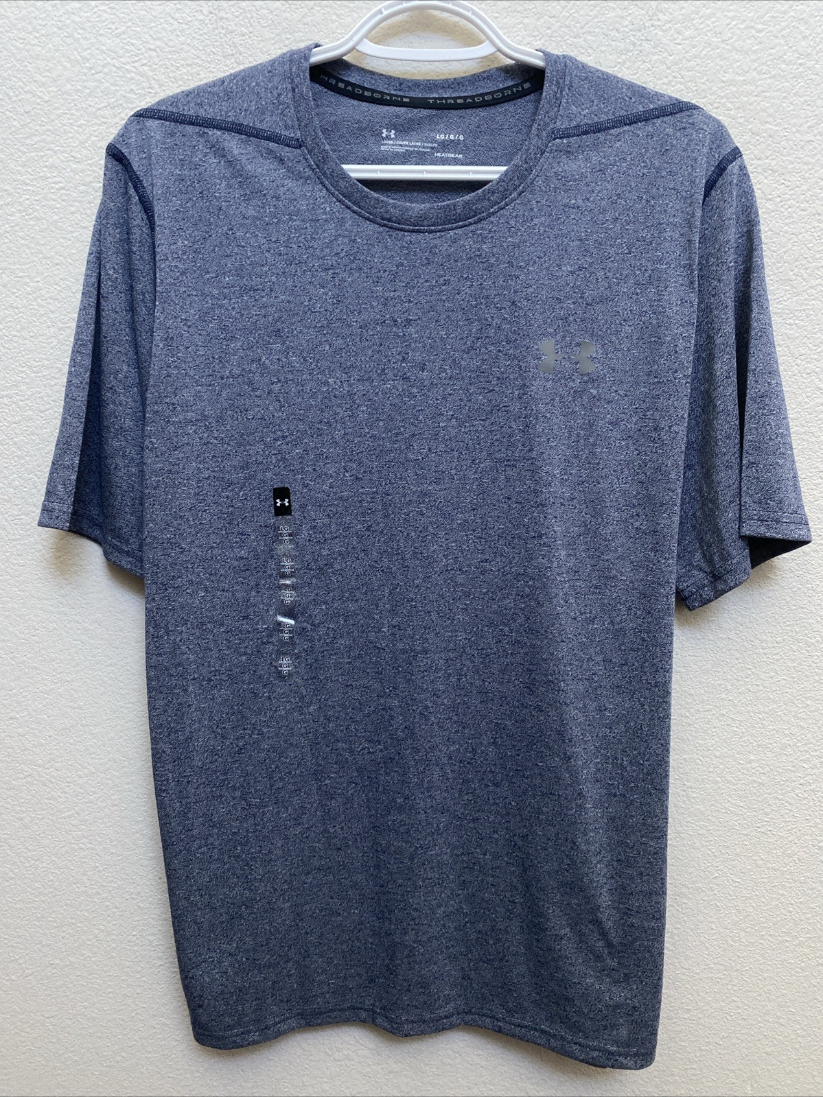 Men’s Under Armour HeatGear Threadborne Large Loose Blue T-Shirt Crew Neck NWT