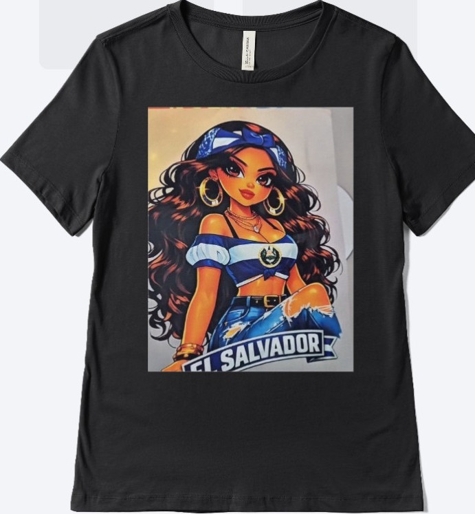 El Salvador Graphic Black Cotton T-Shirt, Short Sleeve, Size M, Teens gallery