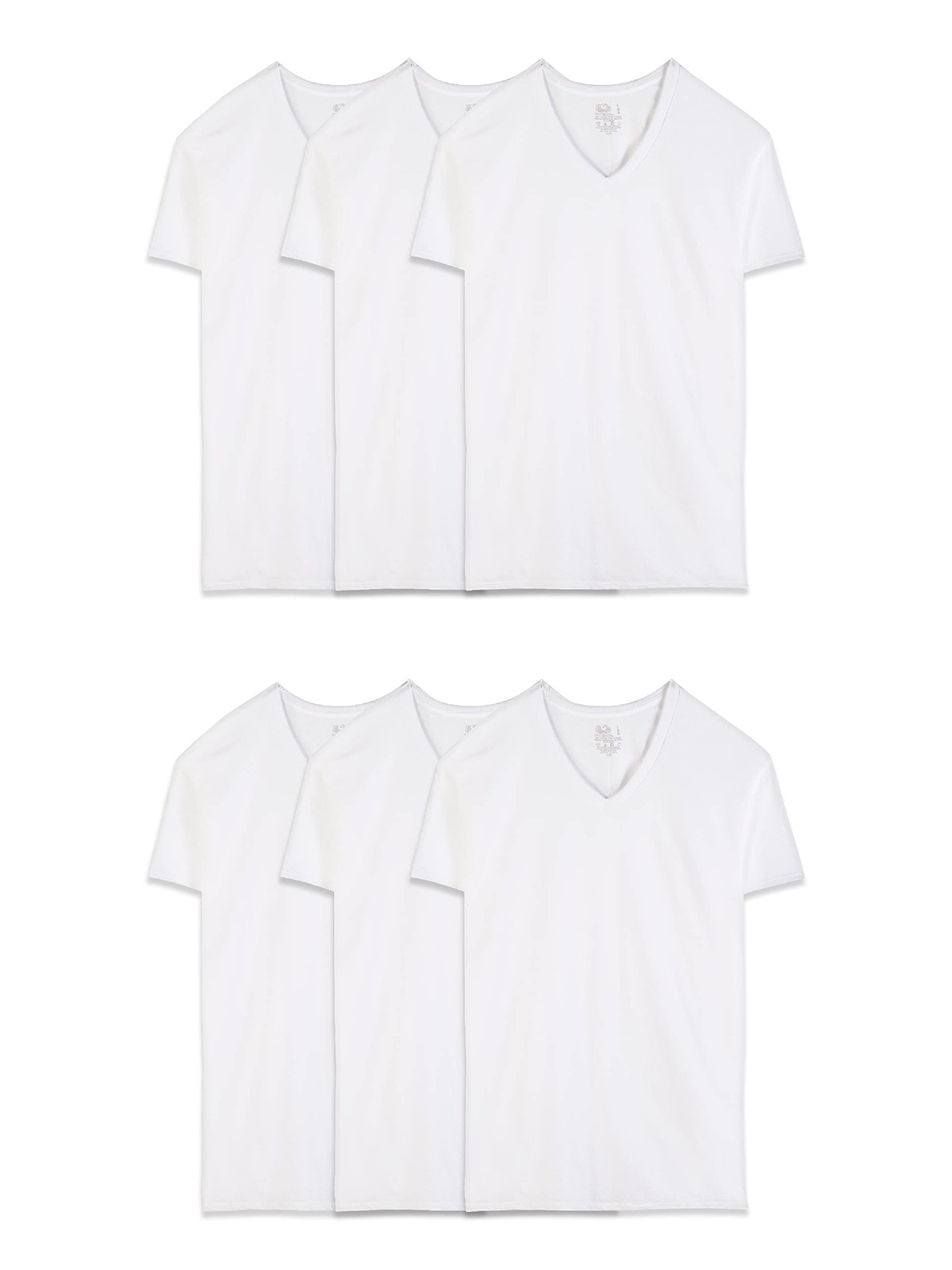 Fruit of the Loom mens Eversoft Cotton Stay Tucked Vneck Tshirt, Regular Whi... gallery
