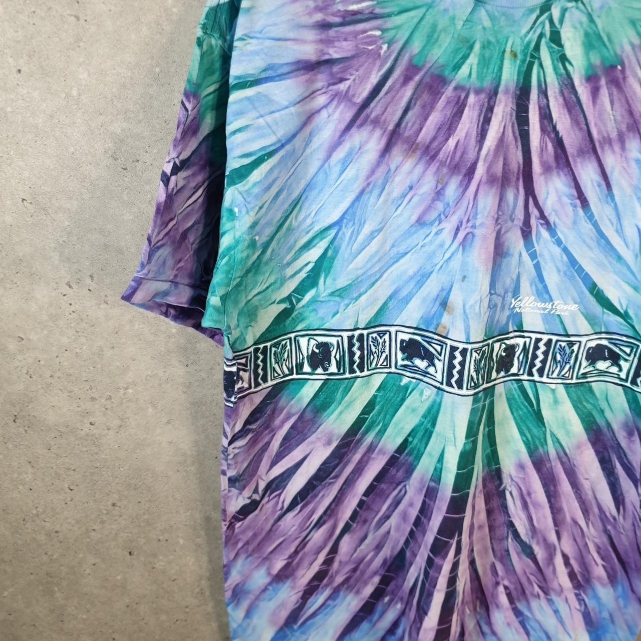 Vintage Yellowstone National Park Tie Dye USA 90s T Shirt Mens XL Multicoloured gallery