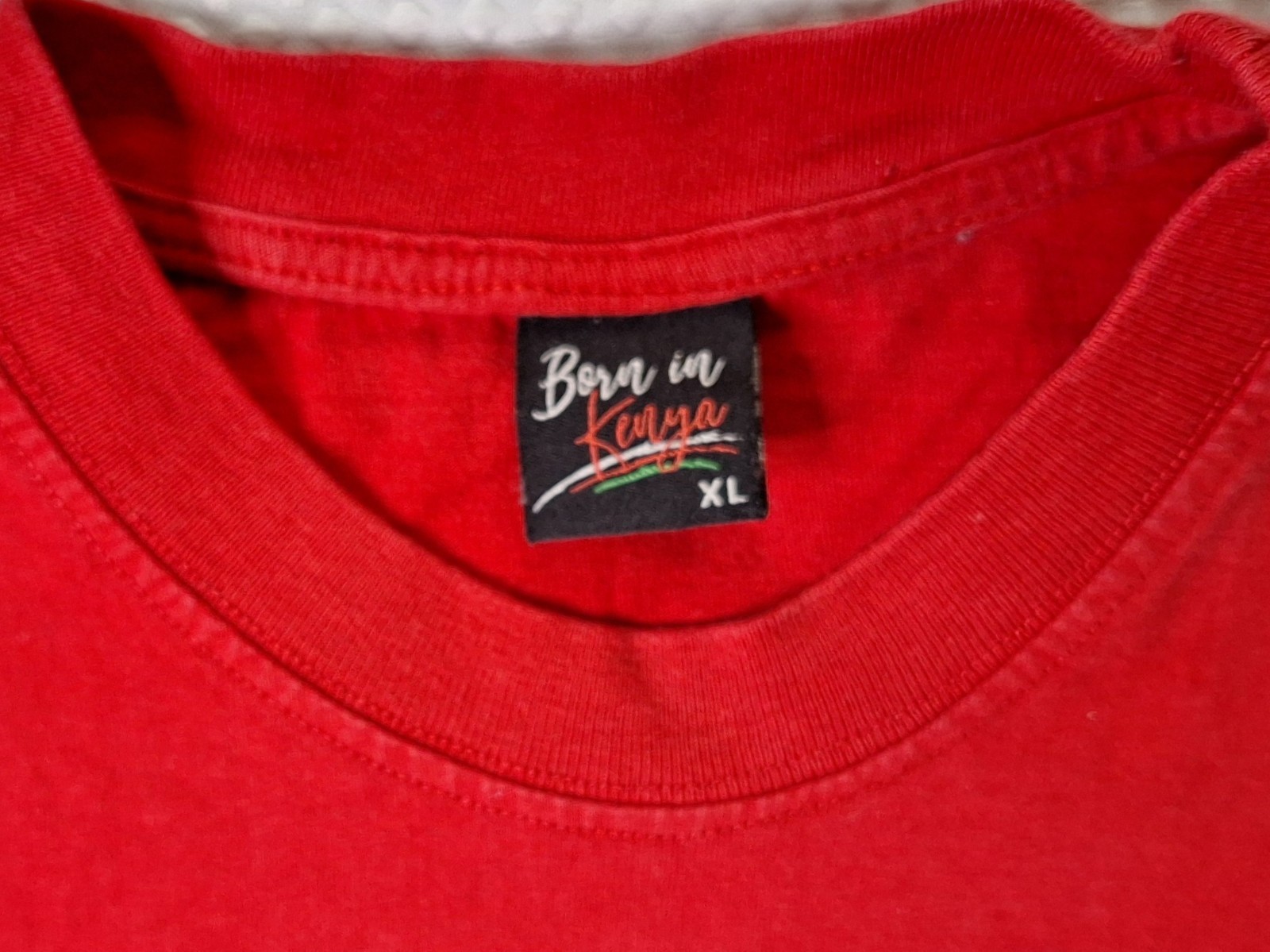 Big Five Kenya Africa Embroidered Souvenir Red T-shirt Size XL Born In Kenya gallery