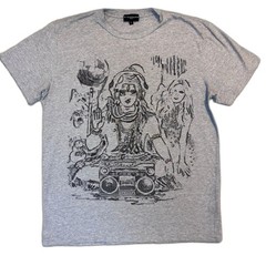 John Richmond Graphic Tee Beaded Embellished Shiva Boombox DJ Streetwear Y2K