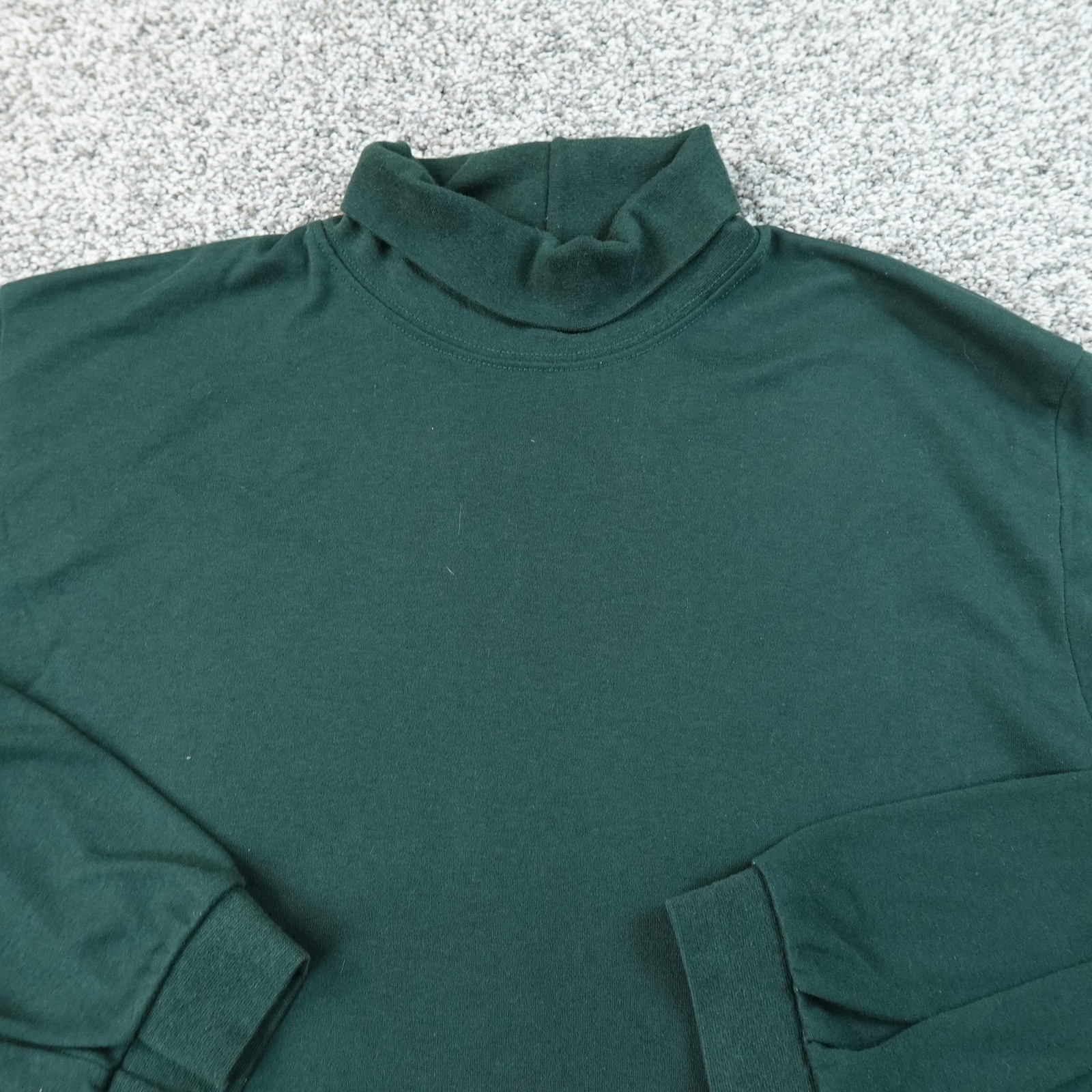 VTG LL Bean Shirt Mens L Green Turtleneck Long Sleeve Pullover Sweatshirt USA