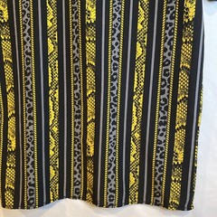 Stretch Drill Clothing Animal Print Mens Dress Shirt Black Yellow Grey Size M