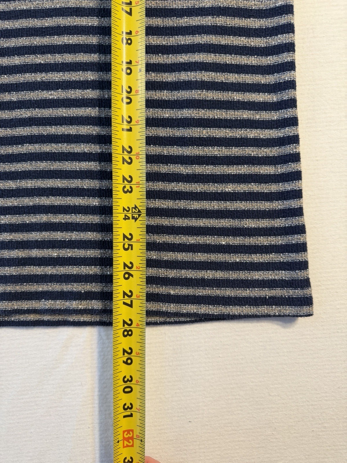 PacSun Striped Knit T Shirt Men’s M Navy Beige Short Sleeve Cotton gallery