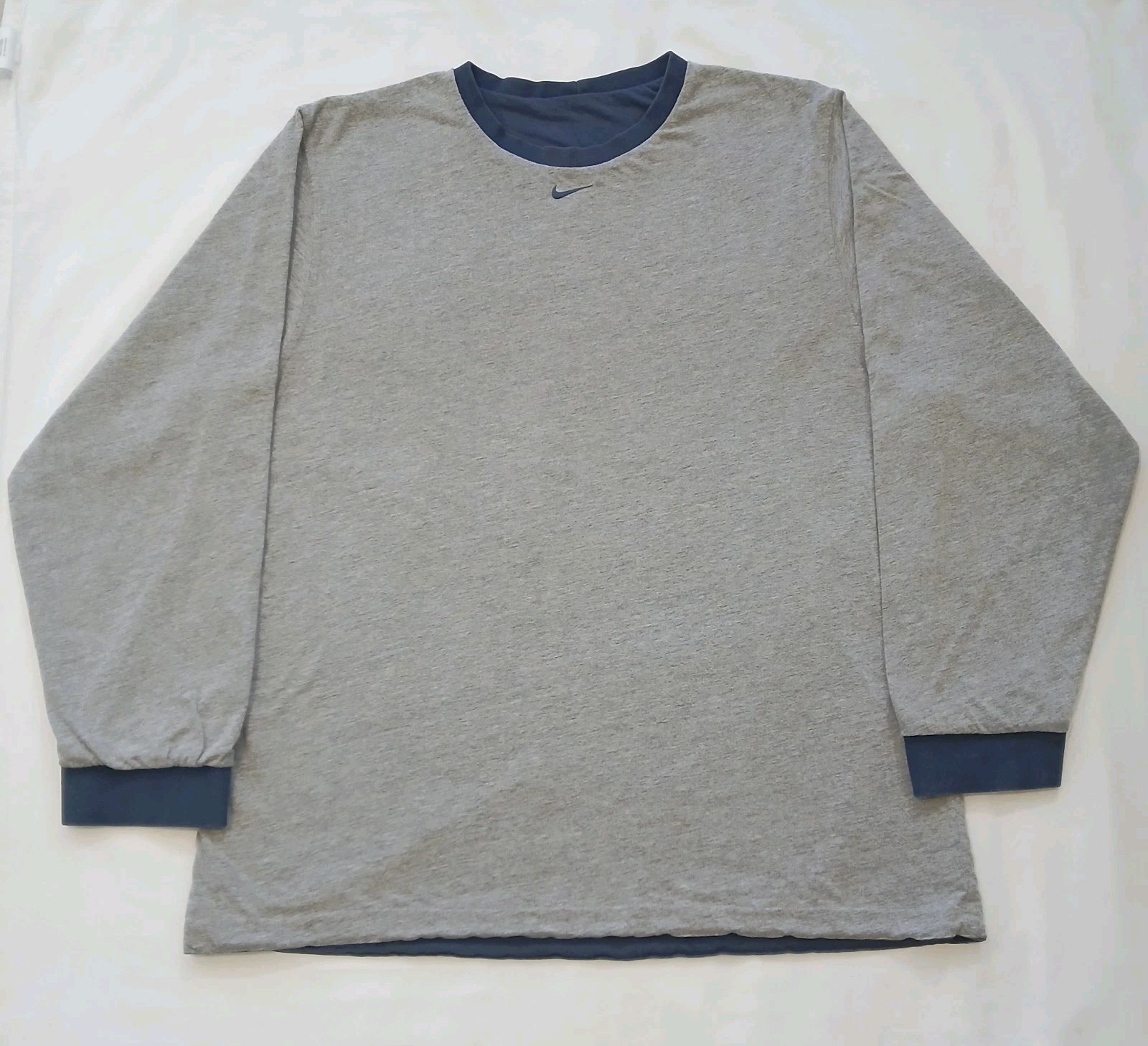 Vintage Nike Reversible Long Sleeve Shirt Mens Large Gray And Blue Heavyweight gallery