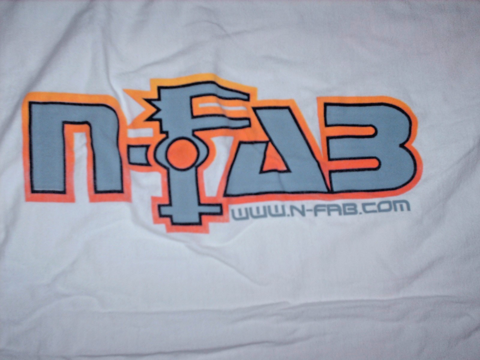 Mens N-FAB Logo T Shirt Large White Orange Gray gallery