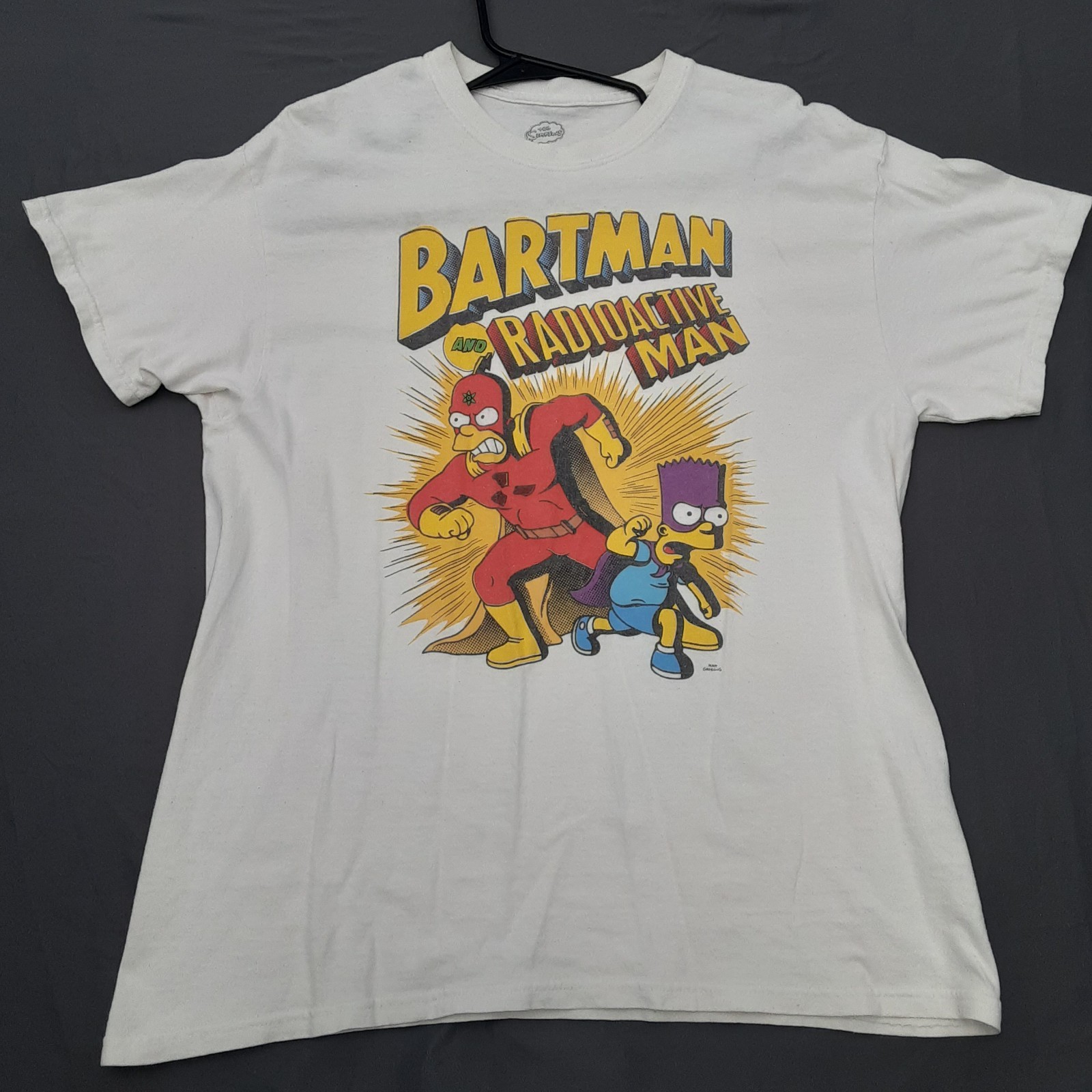 Simpson’s Bartman And Radioactive Man White T Shirt Bart & Homer Mens Large