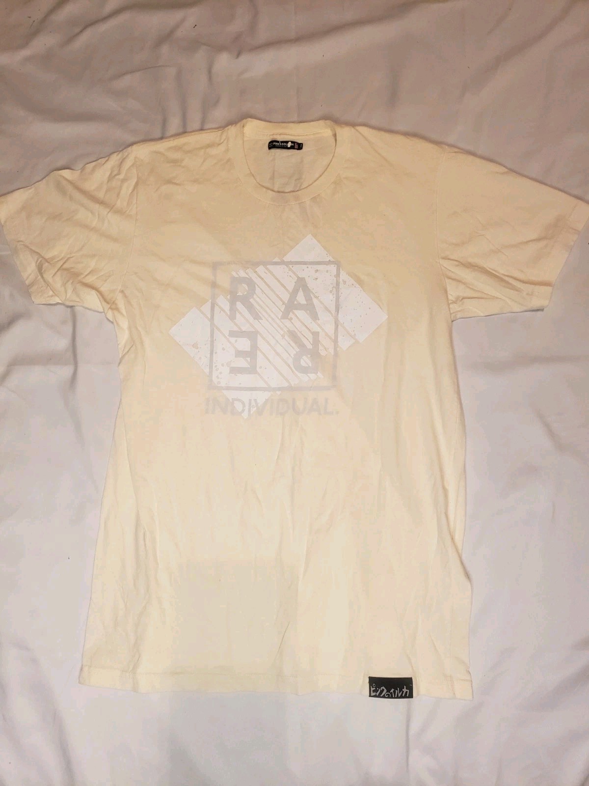Pink Dolphin Men’s Shirt Size Large Off White “Rare Individual” Made In The USA