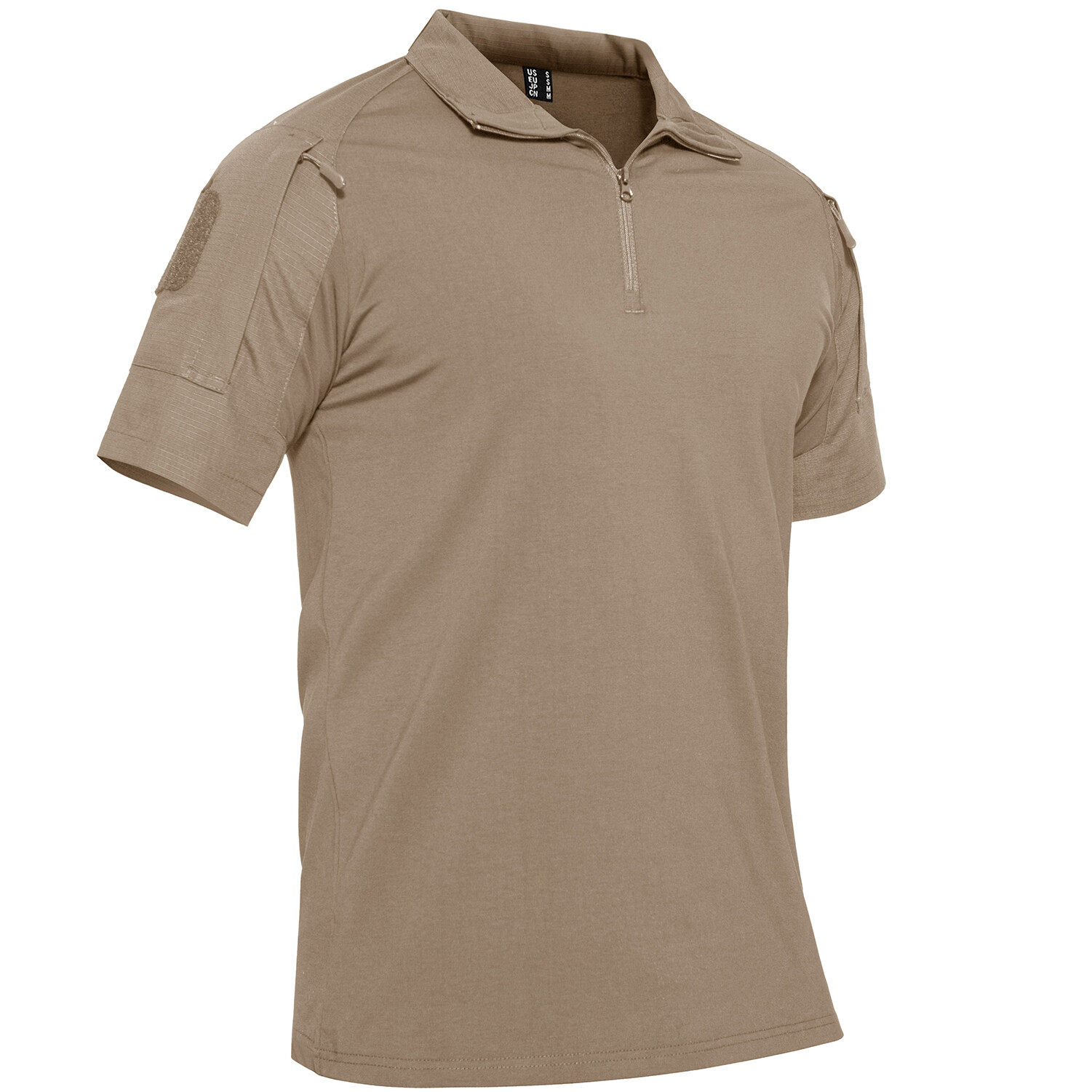 Men's Tactical Combat T-Shirts 1/4 Zip Short Sleeve Quick Dry Military Work Tops gallery
