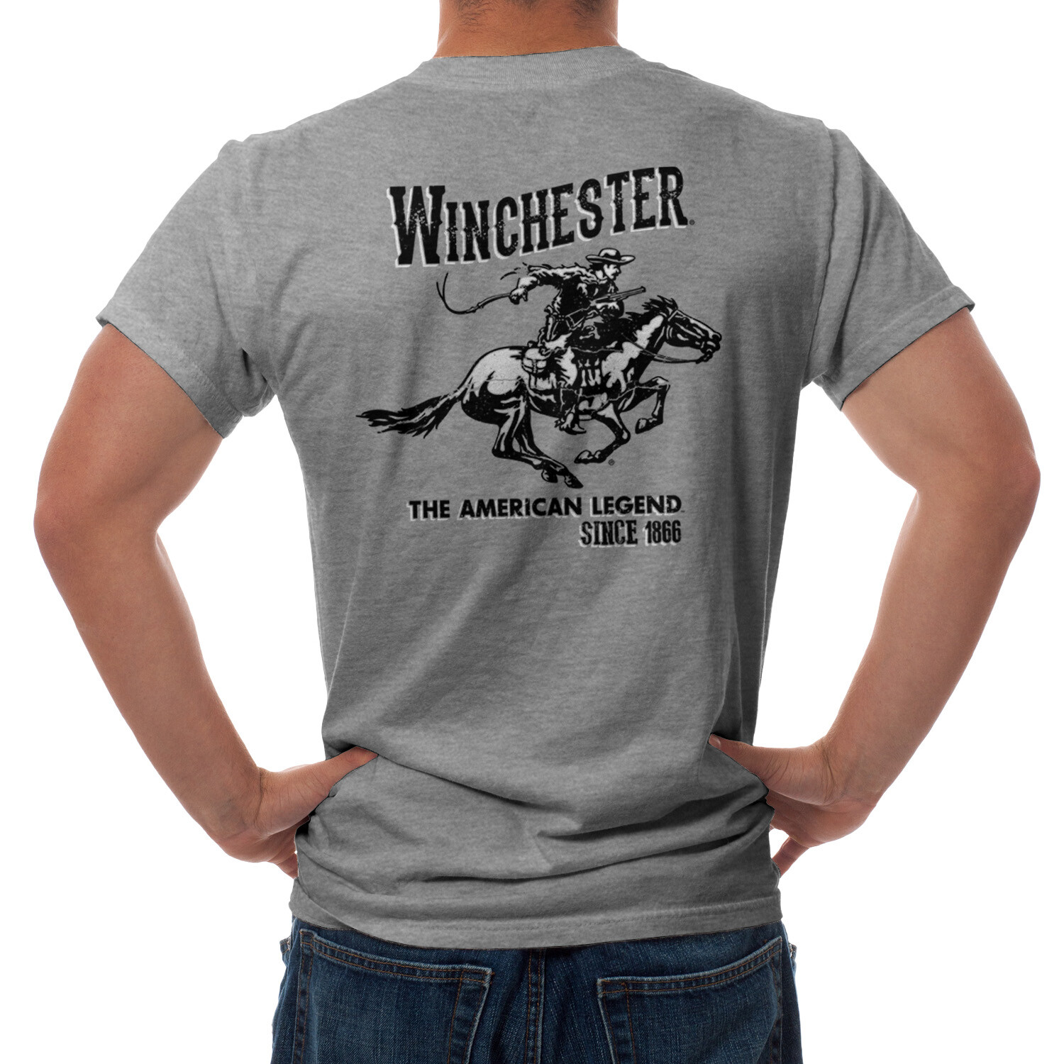 Winchester Pro - Vintage Horse and Rider Mens T-shirt gallery