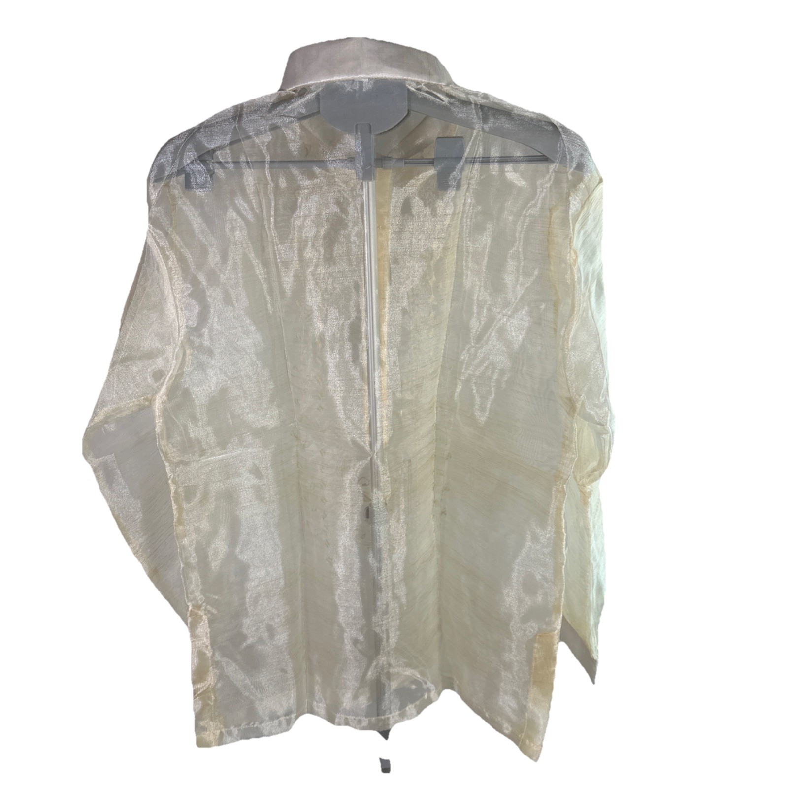 Barong Tagalog Formal Wear Men’s Size XL NWOT Philippines Organza Beige gallery