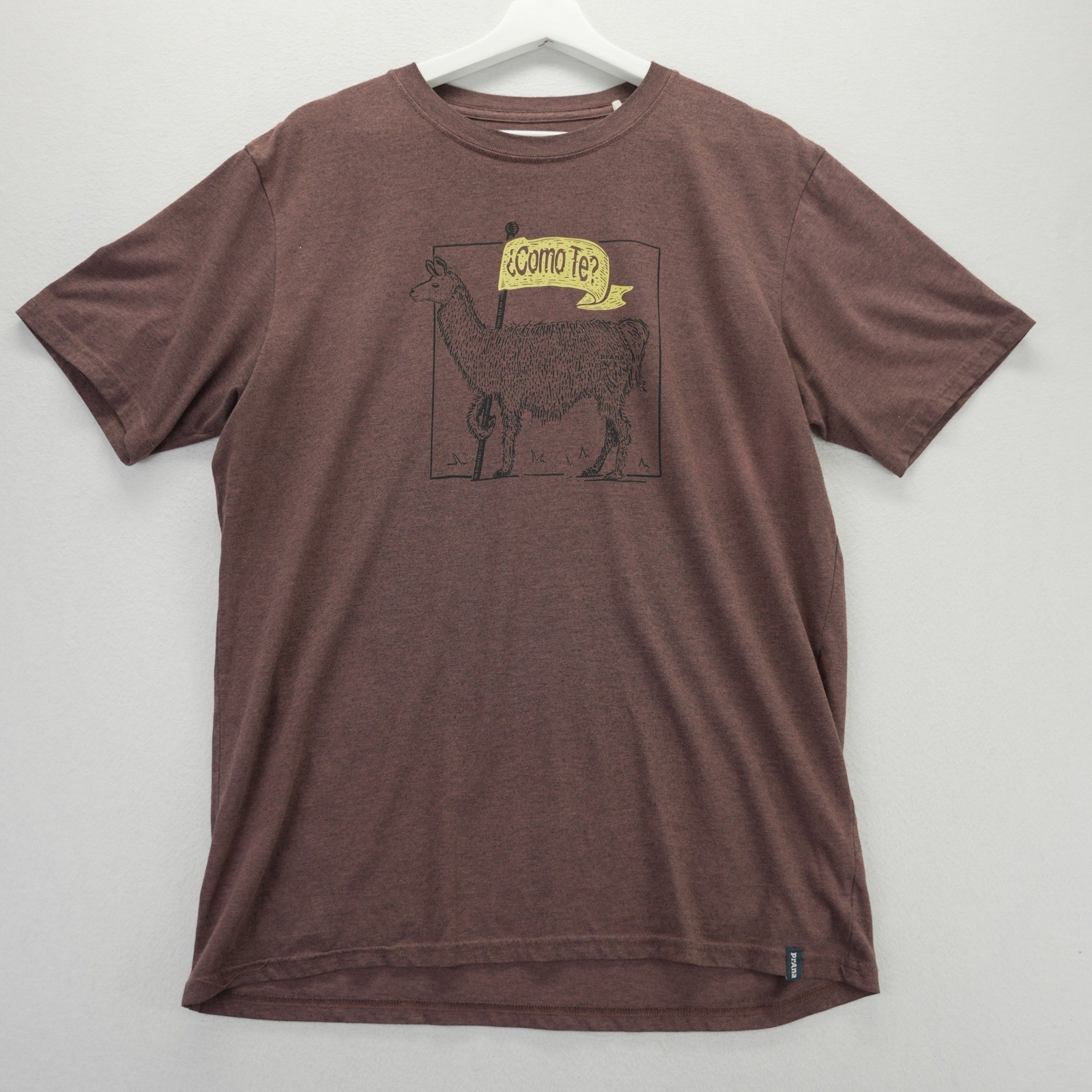 Prana Mens Llama Graphic Tee Shirt Maroon Heather Short Sleeve Crew Neck Large gallery
