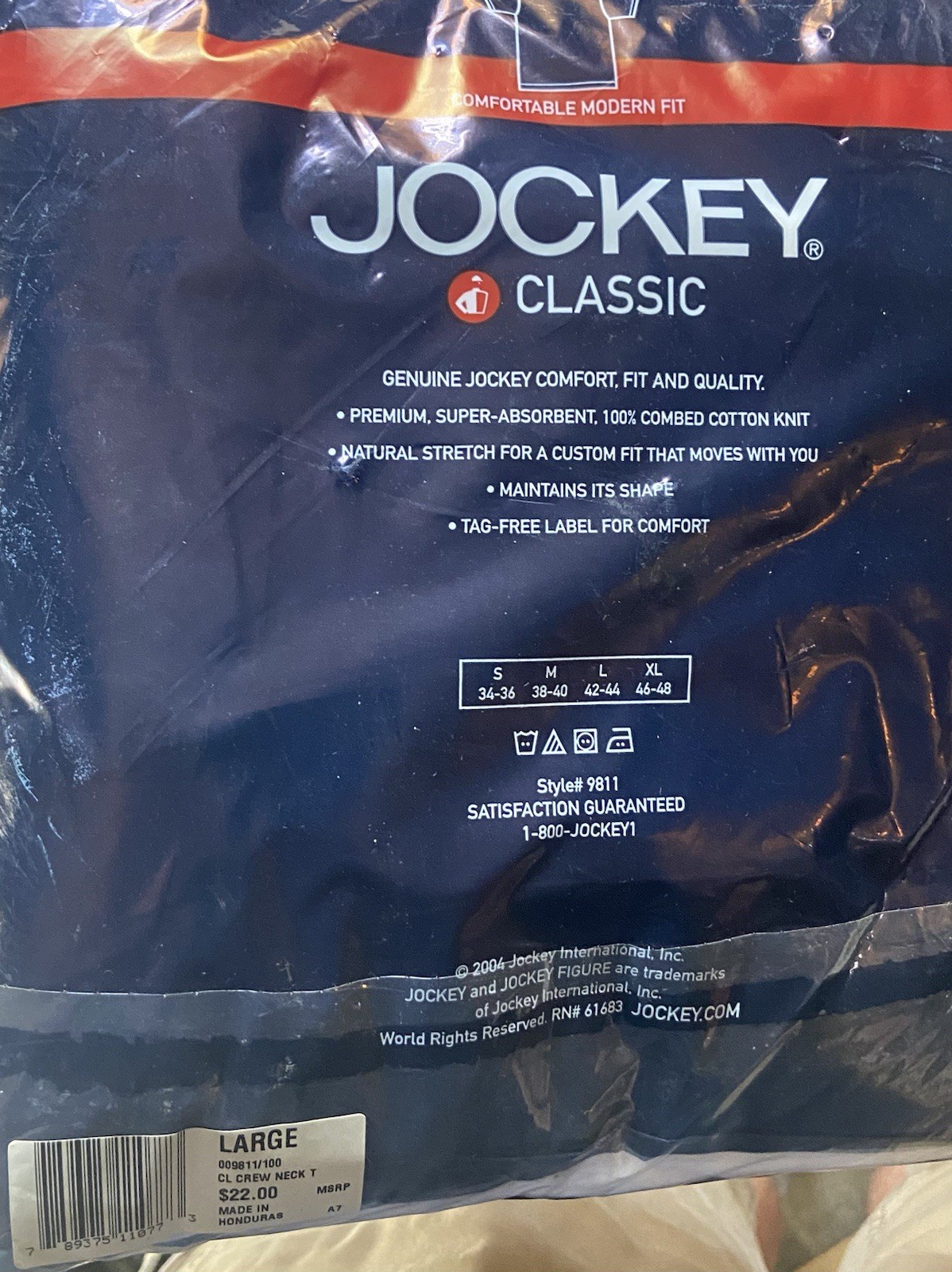 SEALED © 2004 JOCKEY CLASSIC Adult Size L 100% Combed Cotton T-SHIRTS gallery