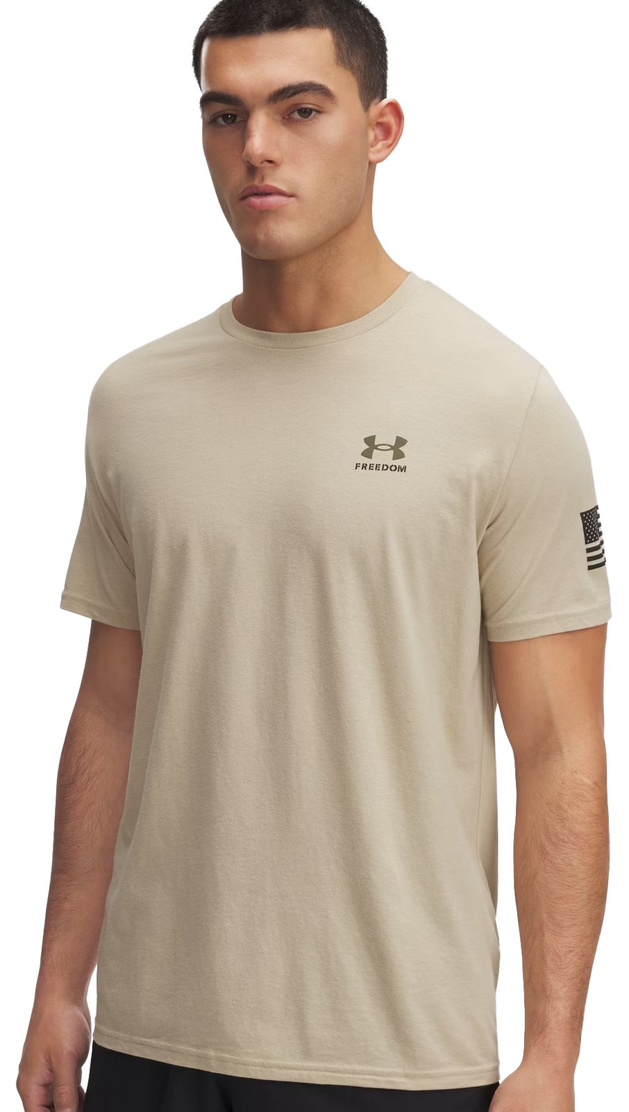 Under Armour Freedom Flag T-Shirt – Desert Sand / Black – New