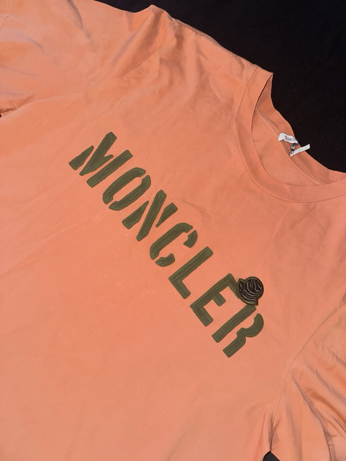 Moncler Logo Orange/ Coral T Shirt Men's XL Excellent Condition gallery