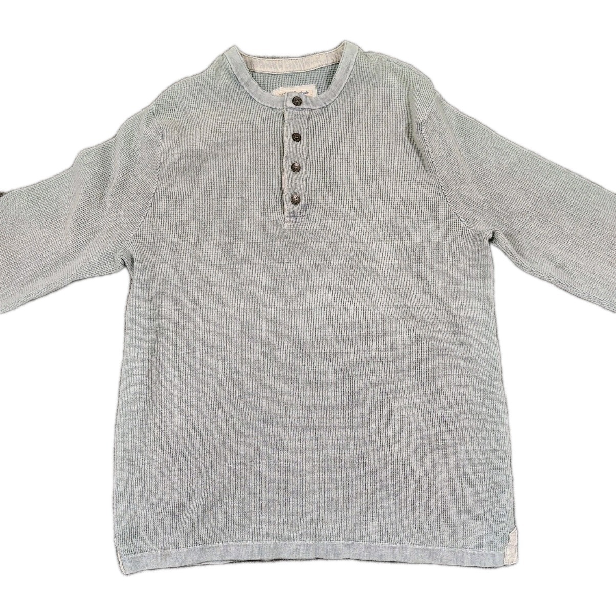 Carbon 2 Cobalt Henley Shirt Men's MBlue Long Sleeve Raw Edge Contrast Trim gallery