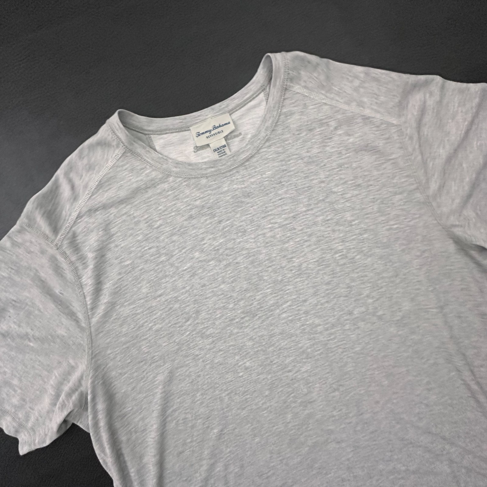 Tommy Bahama T Shirt Mens 2XL Big Gray Reversible Modal Blend Comfort Luxe Tee gallery