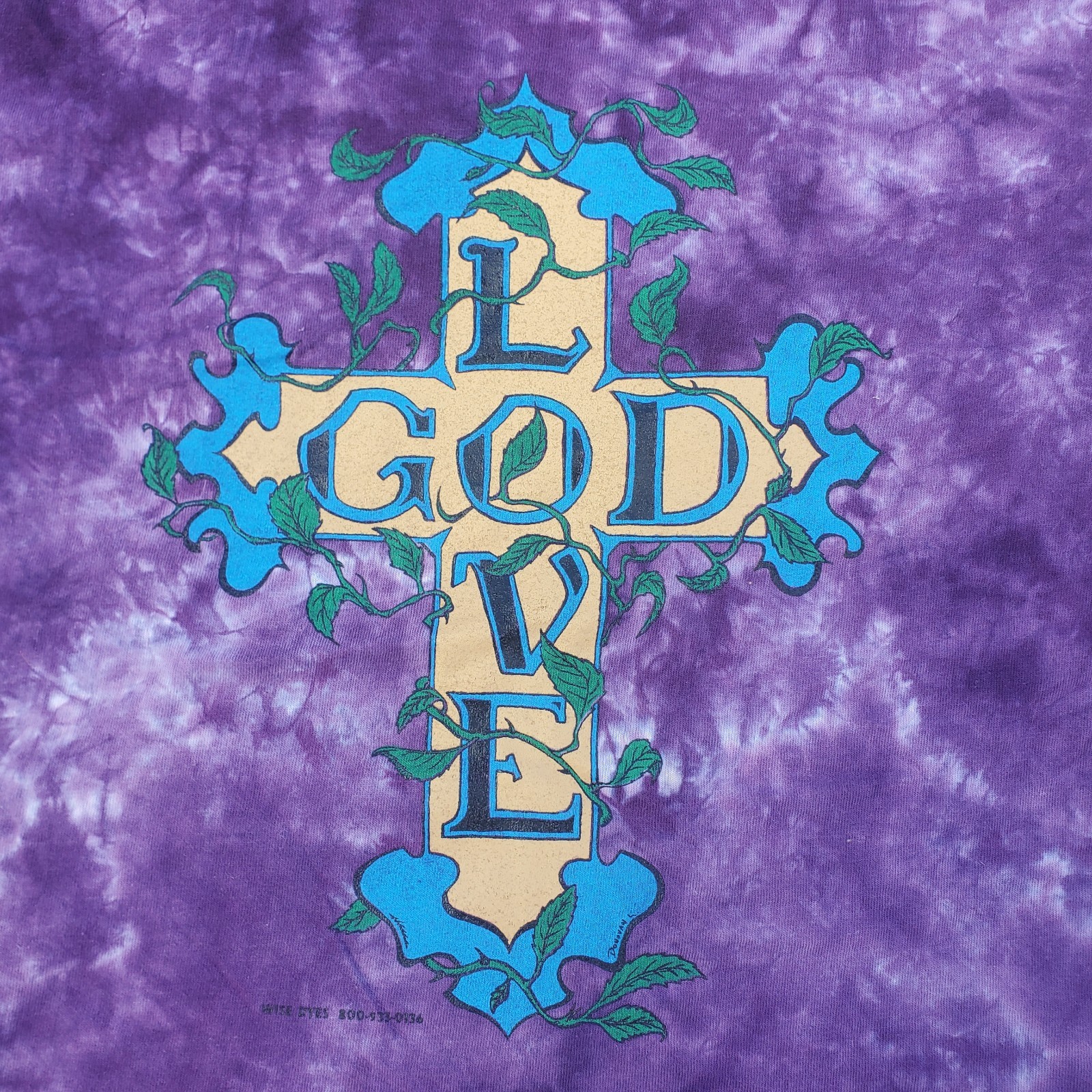 Vintage 90s God Love Shirt Single Stitch Large 1 John 4:10 Jesus Tee Tie Dye Y2K gallery