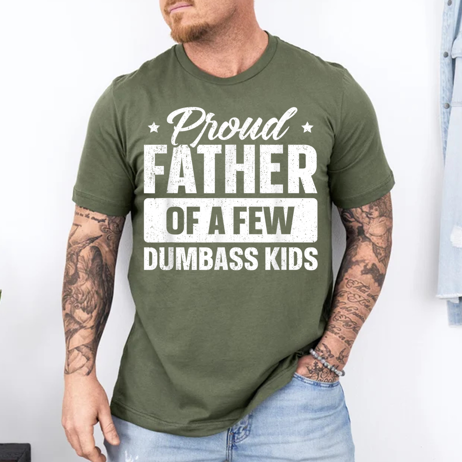 Proud Father Of A Few Dumbass Kids Shirt Funny Father's Day T-Shirt gallery