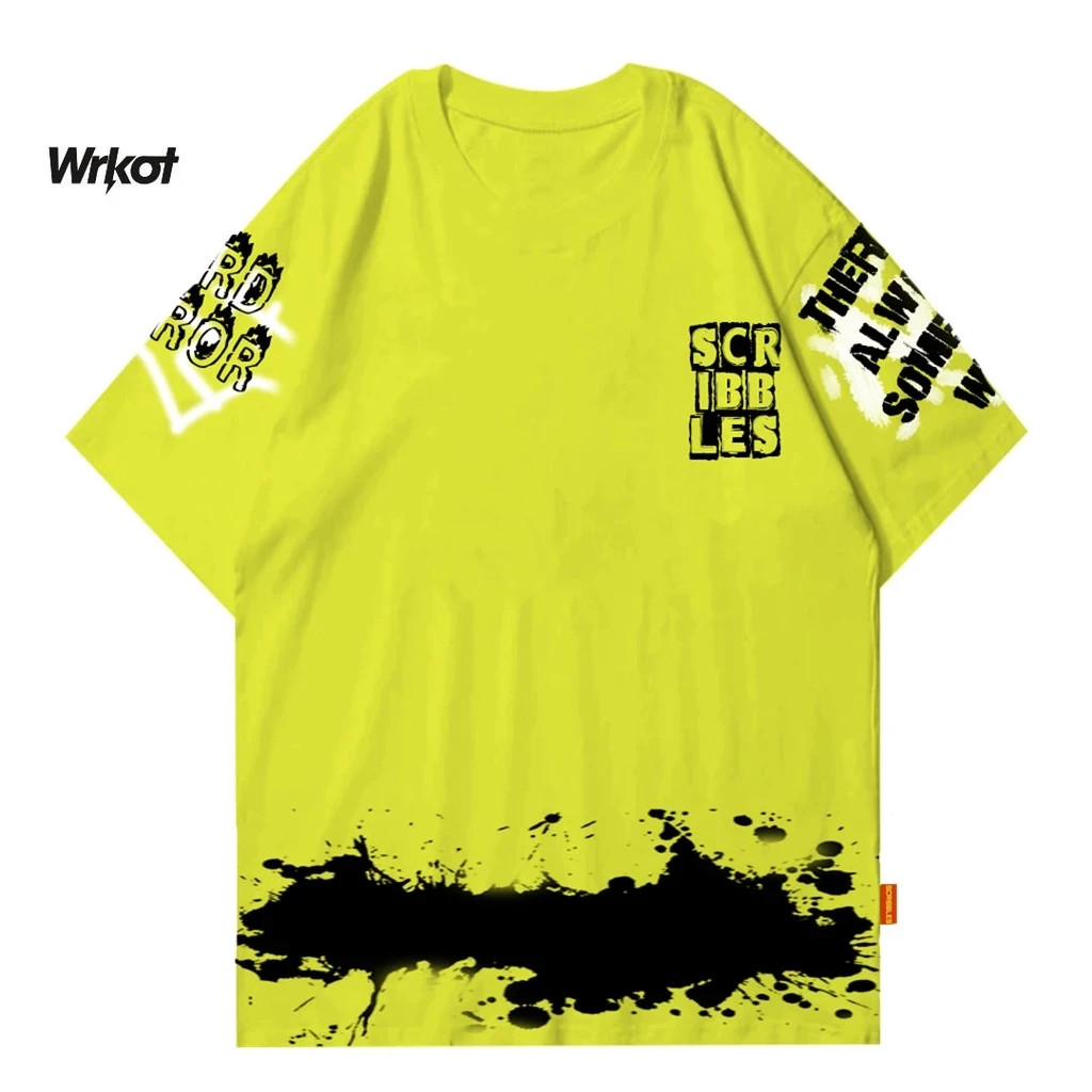 Workout Streetwear Feed Your Brain Graphic Graffiti T-Shirt Neon Yellow Cotton gallery