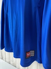 Rawlings Thunder Mens Size XL Baseball Warmup Shirt Thick Blue Long Sleeve