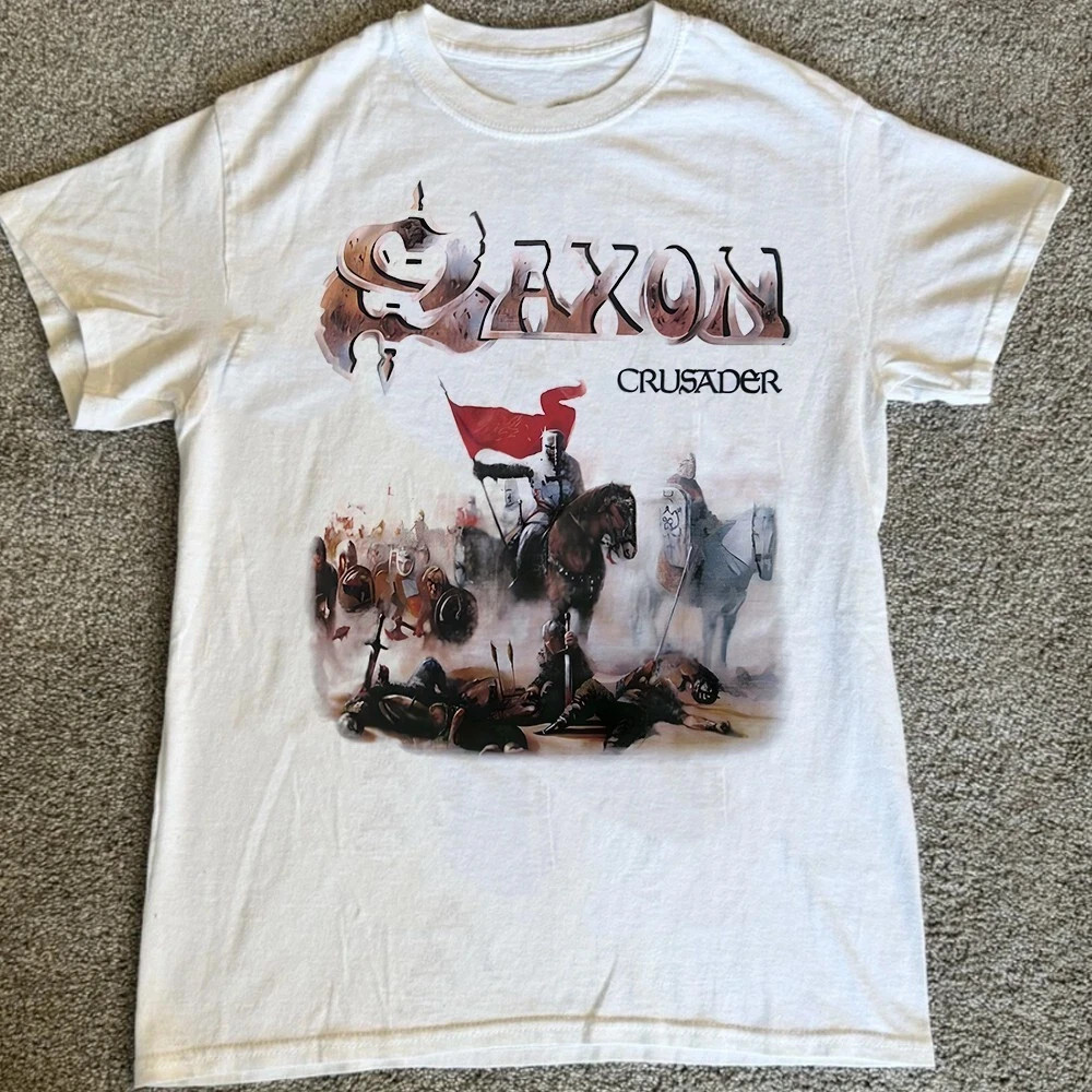 Vintage Saxon Band Crusader T-shirt All Size S to 5XL NZ079 FREE SHIPPING