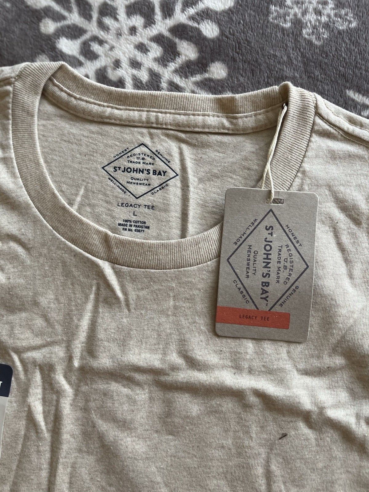 St Johns Bay Legacy Tee Shirt Large Beige Men’s 100% Cotton Casual NWT. gallery