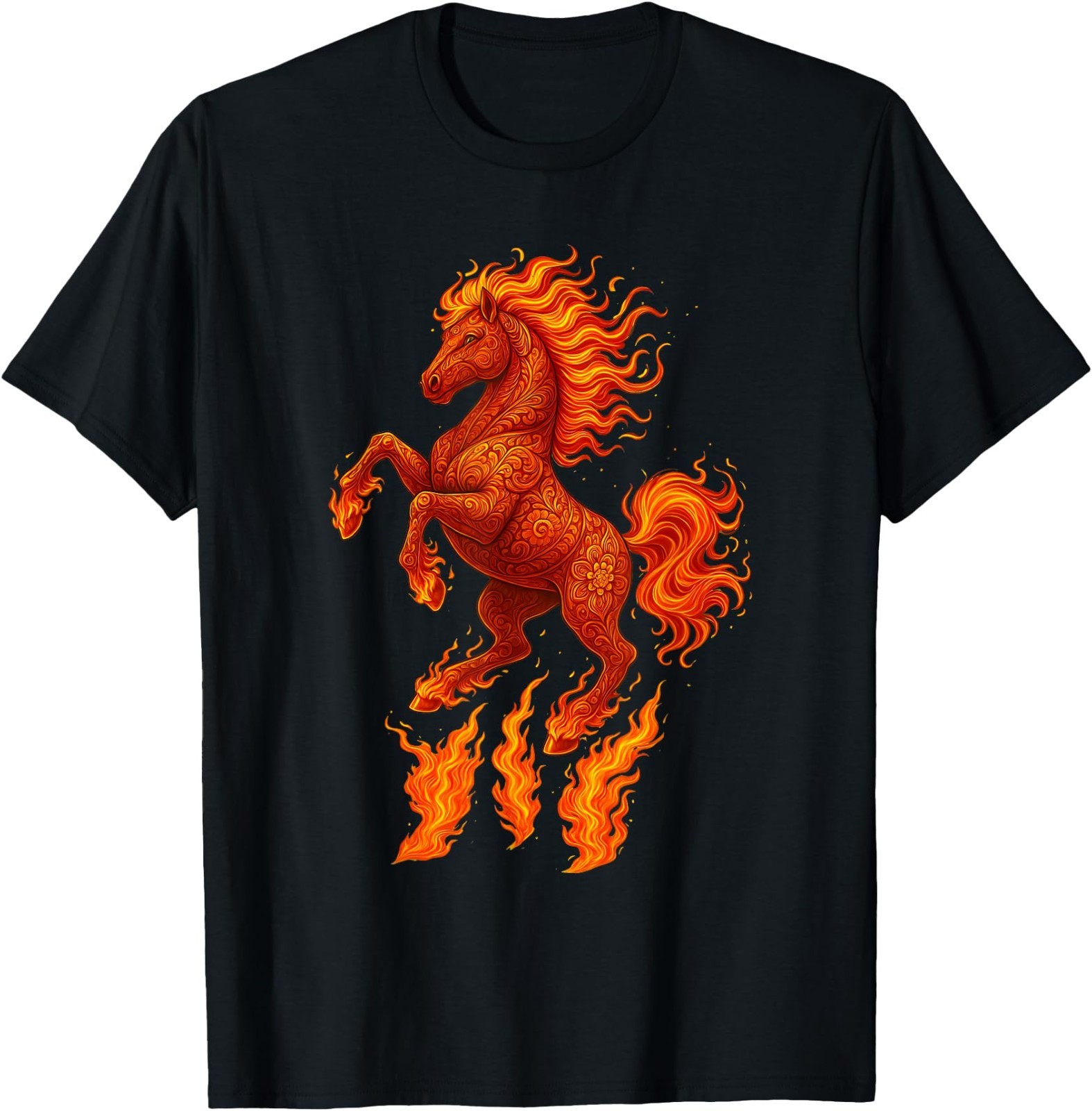 Flaming Horse Chinese New Year of The Fire Horse Equestrian T-Shirt